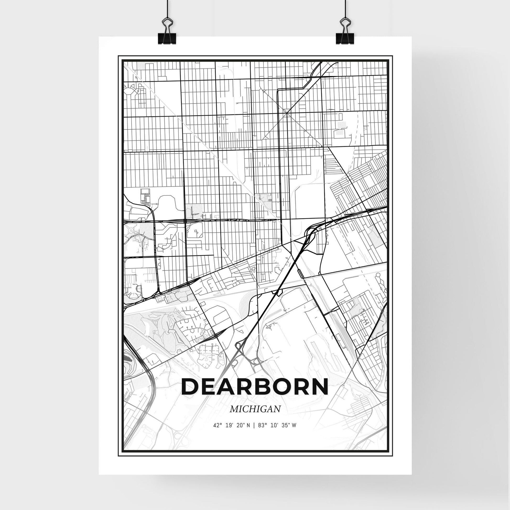 Dearborn Michigan - Premium City Map Poster