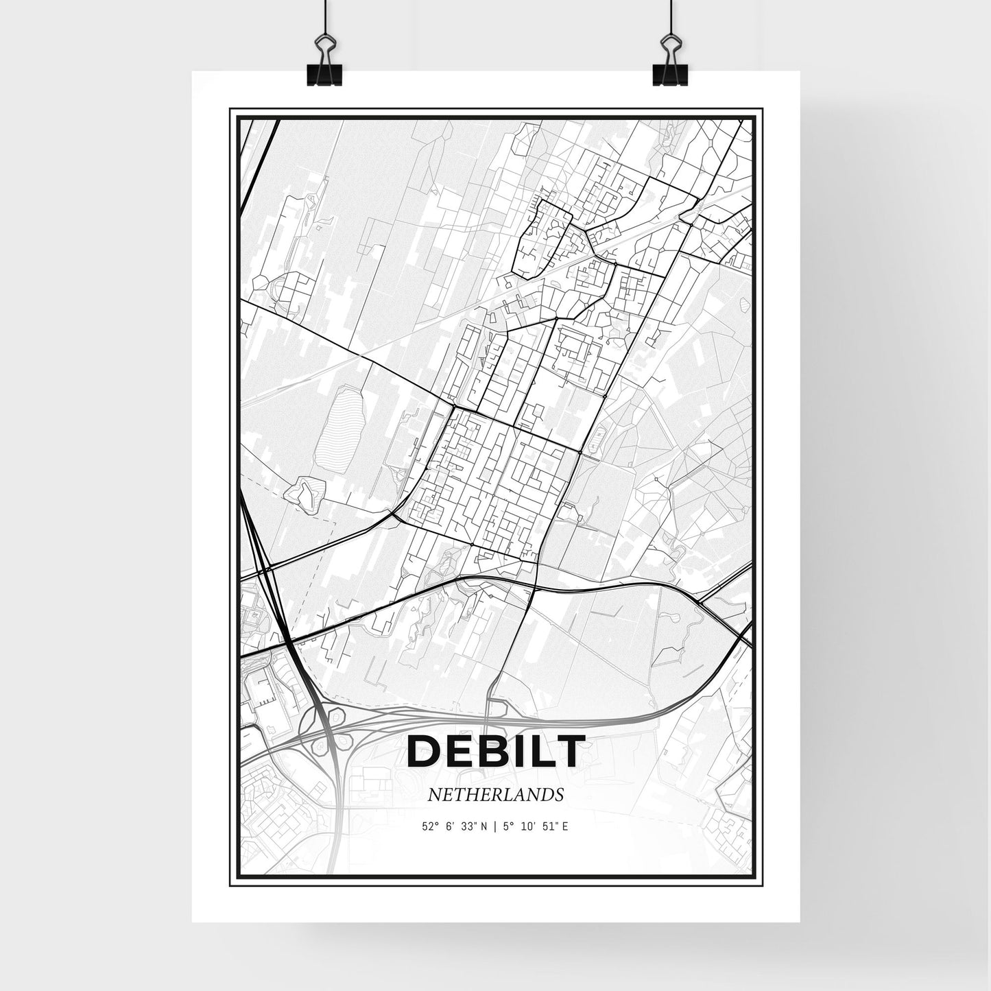  De Bilt Netherlands - Premium City Map Poster