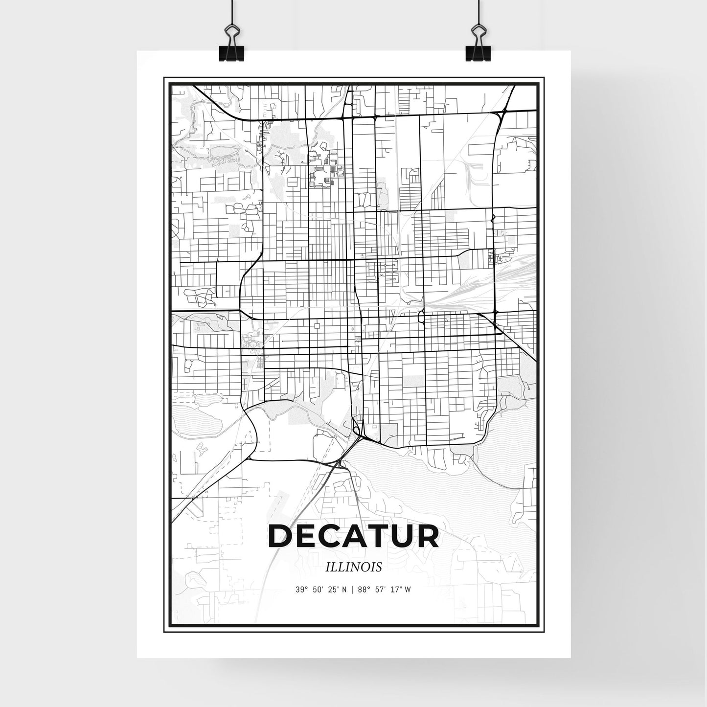 Decatur Illinois - Premium City Map Poster