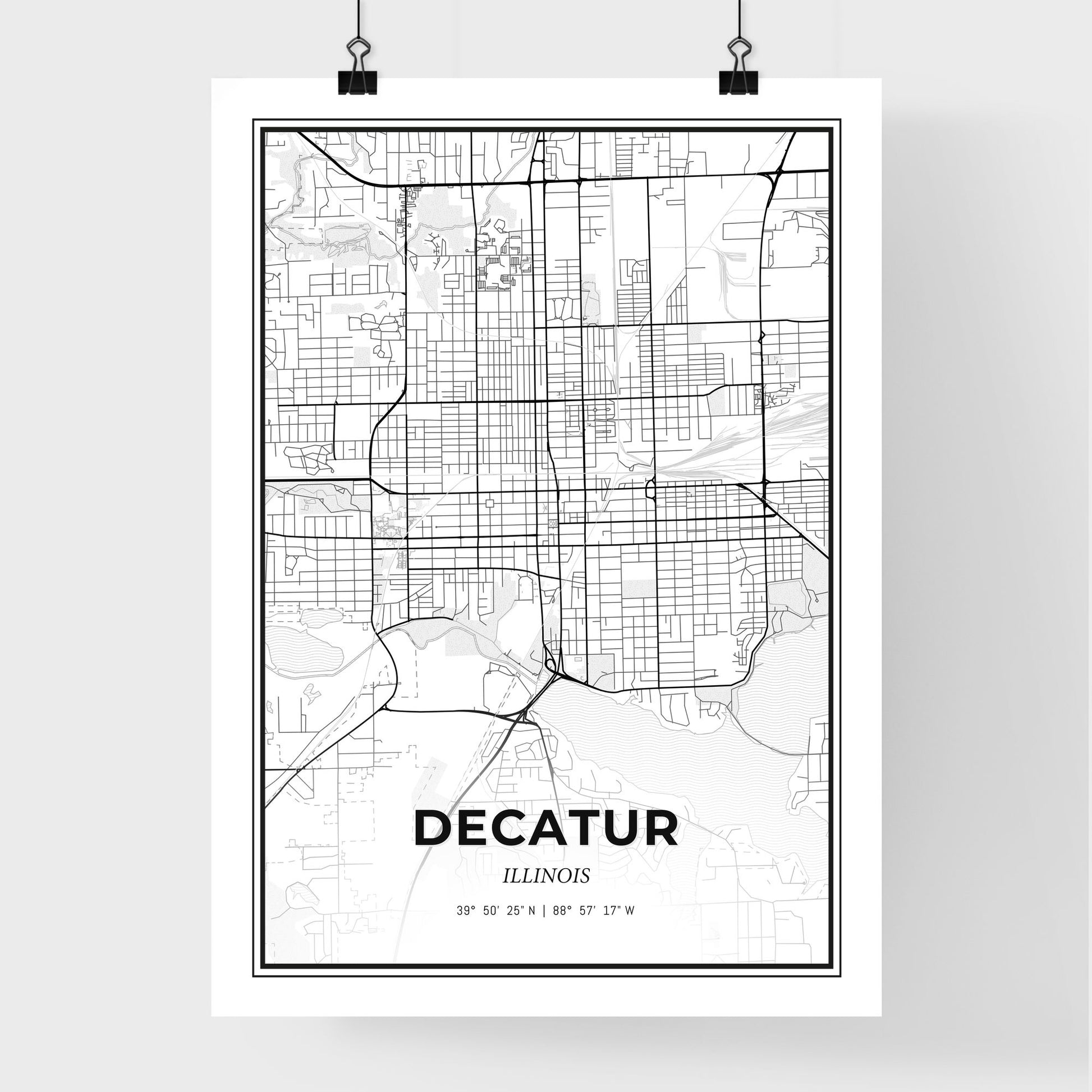 Decatur Illinois - Premium City Map Poster