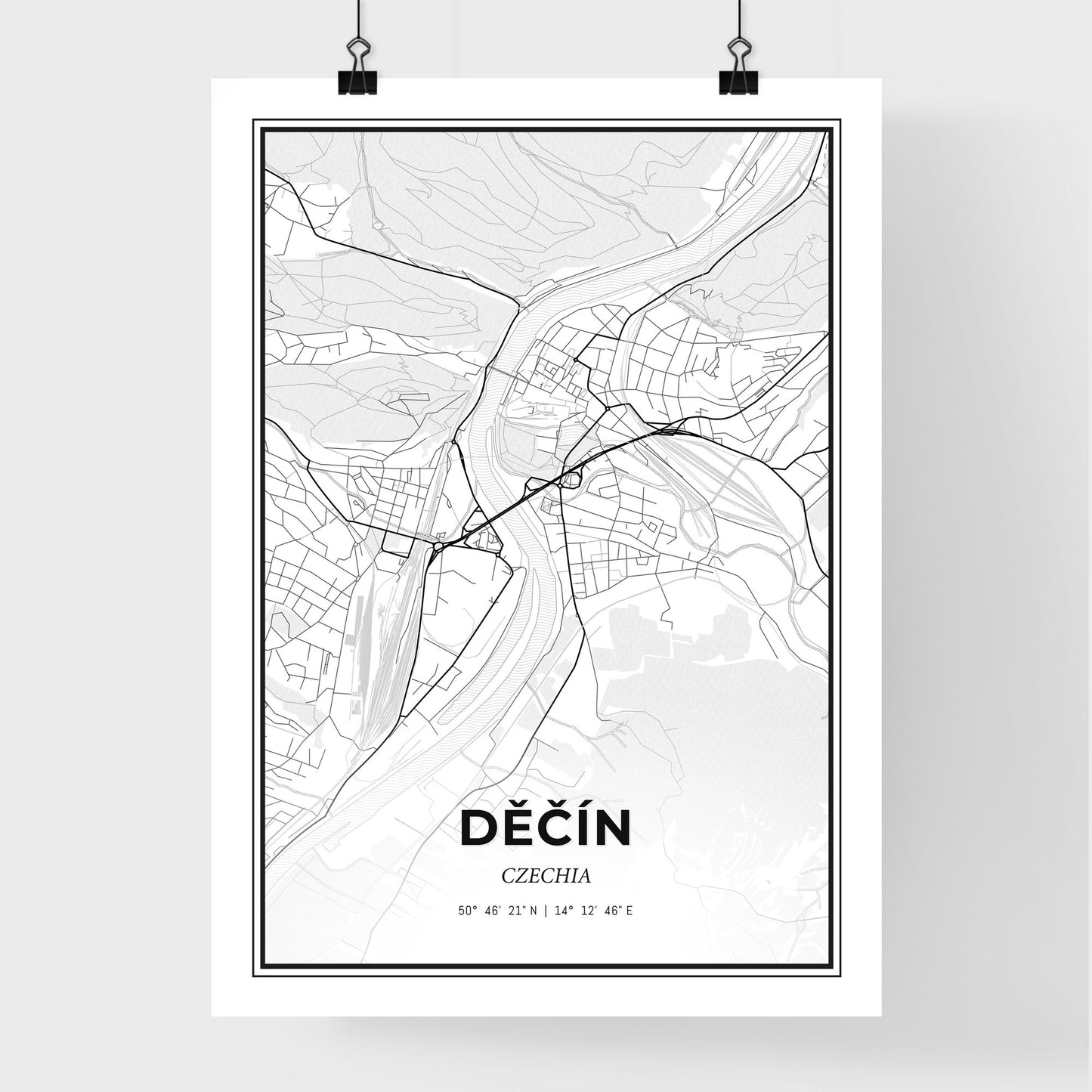  Děčín Czechia - Premium City Map Poster