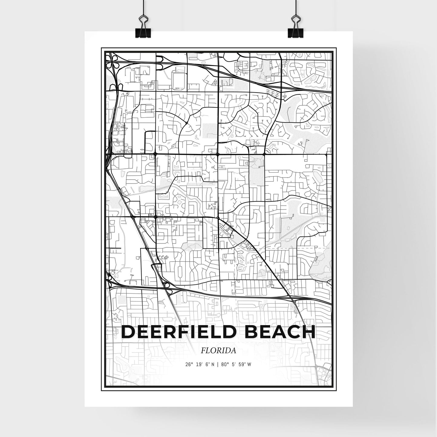 Deerfield Beach Florida - Premium City Map Poster