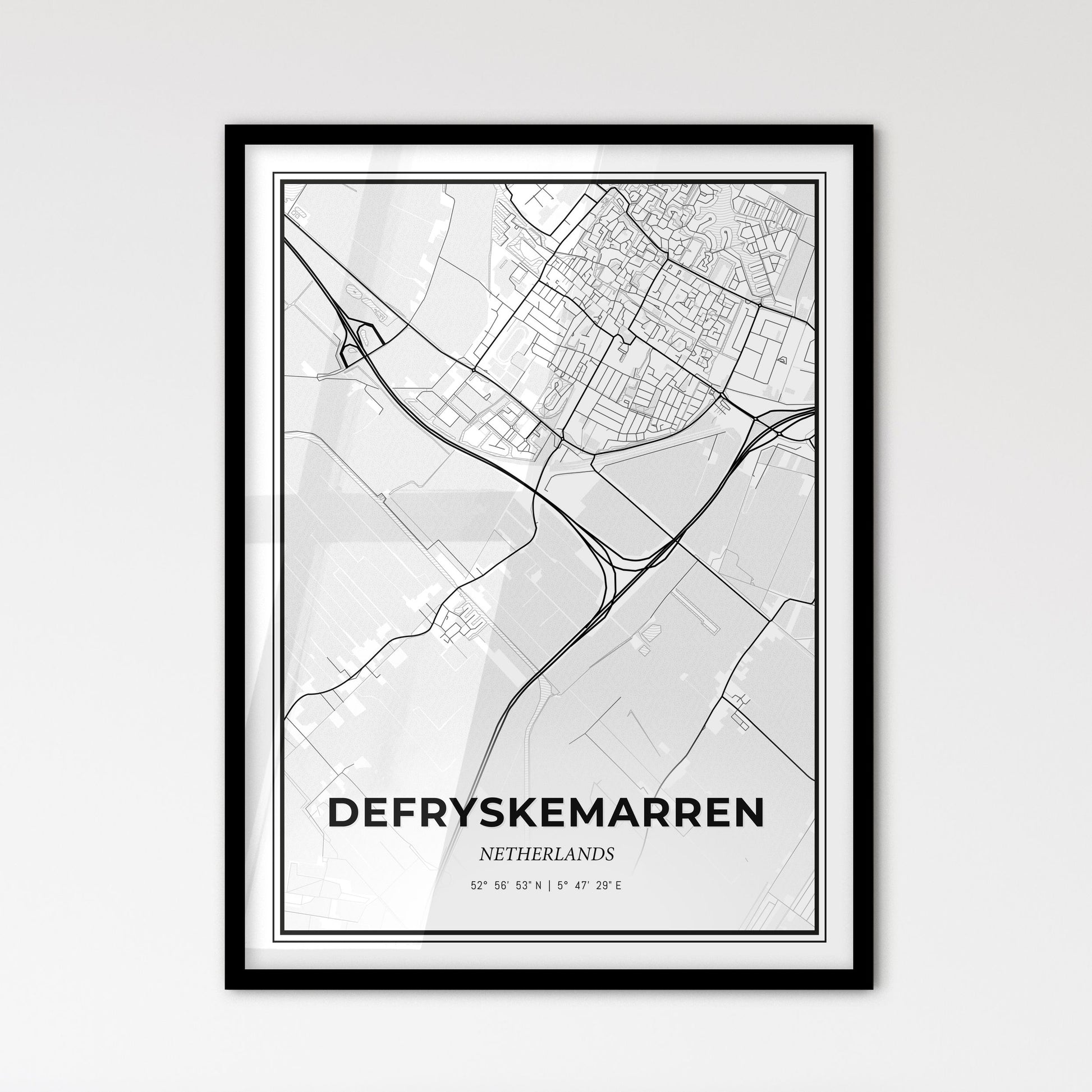  De Fryske Marren Netherlands - Scandinavian Style City Map for Modern Home Decor