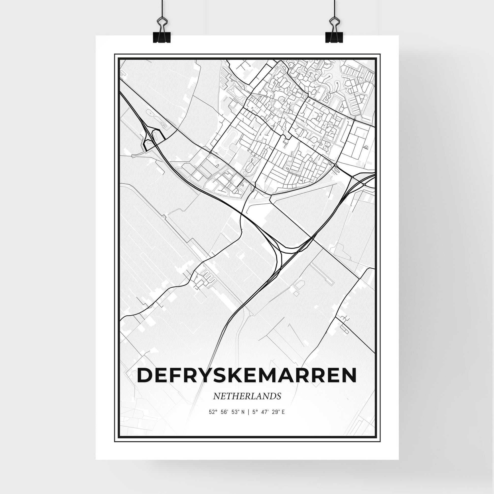  De Fryske Marren Netherlands - Premium City Map Poster