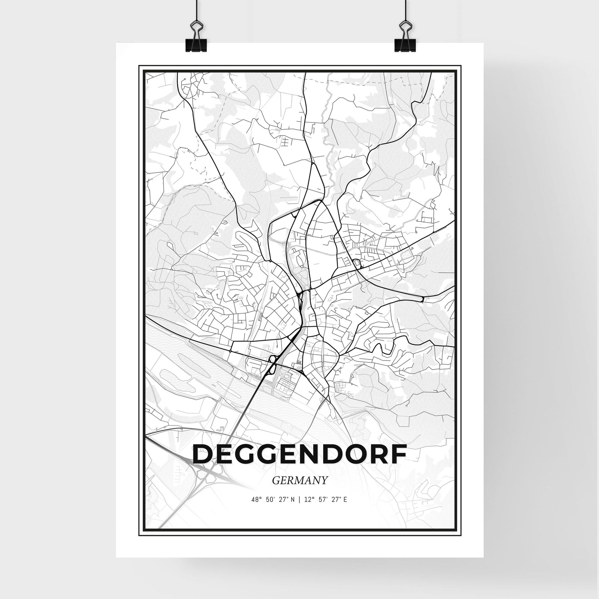 Deggendorf Germany - Premium City Map Poster