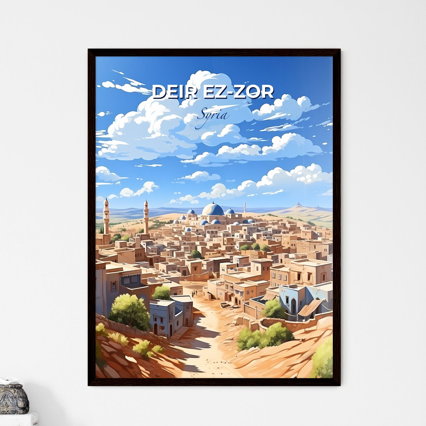 Deir ez-Zor Skyline Painting - Vibrant Desert City Art Panorama Default Title
