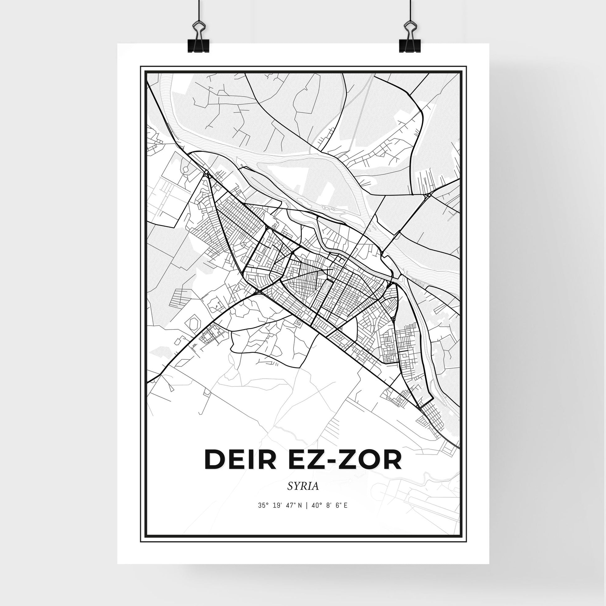 Deir ez-Zor Syria - Premium City Map Poster