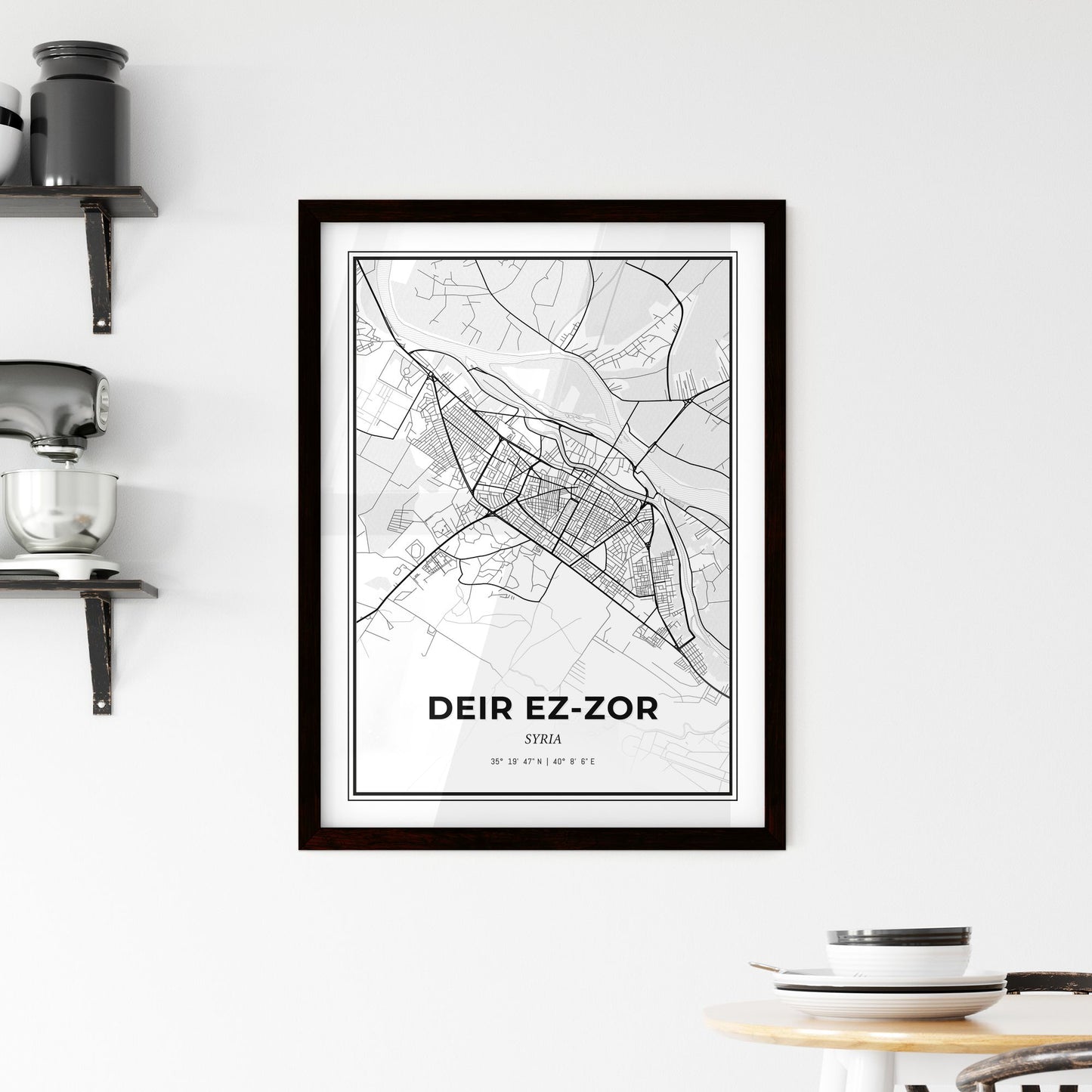 Deir ez-Zor Syria - Minimal City Map