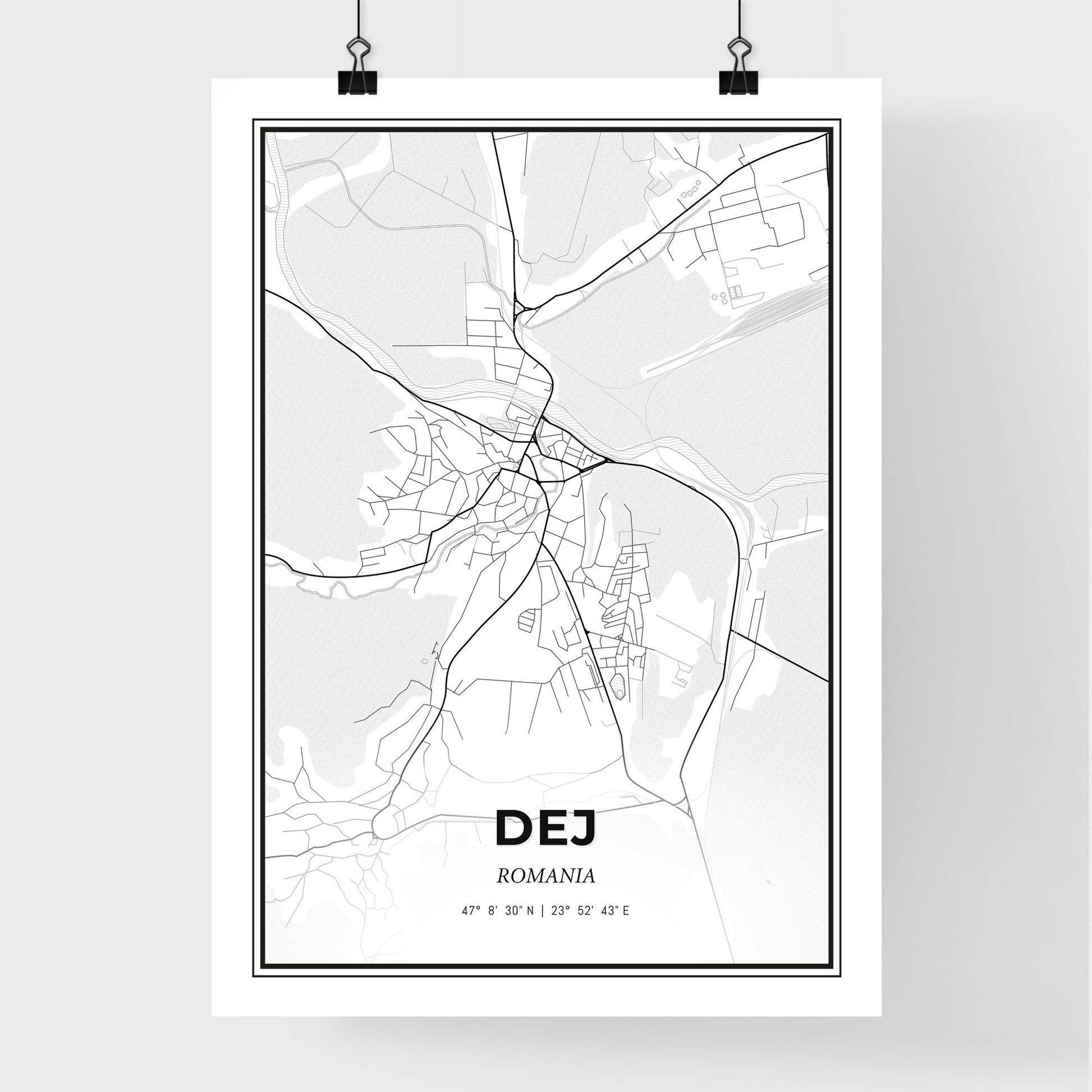 Dej Romania - Premium City Map Poster