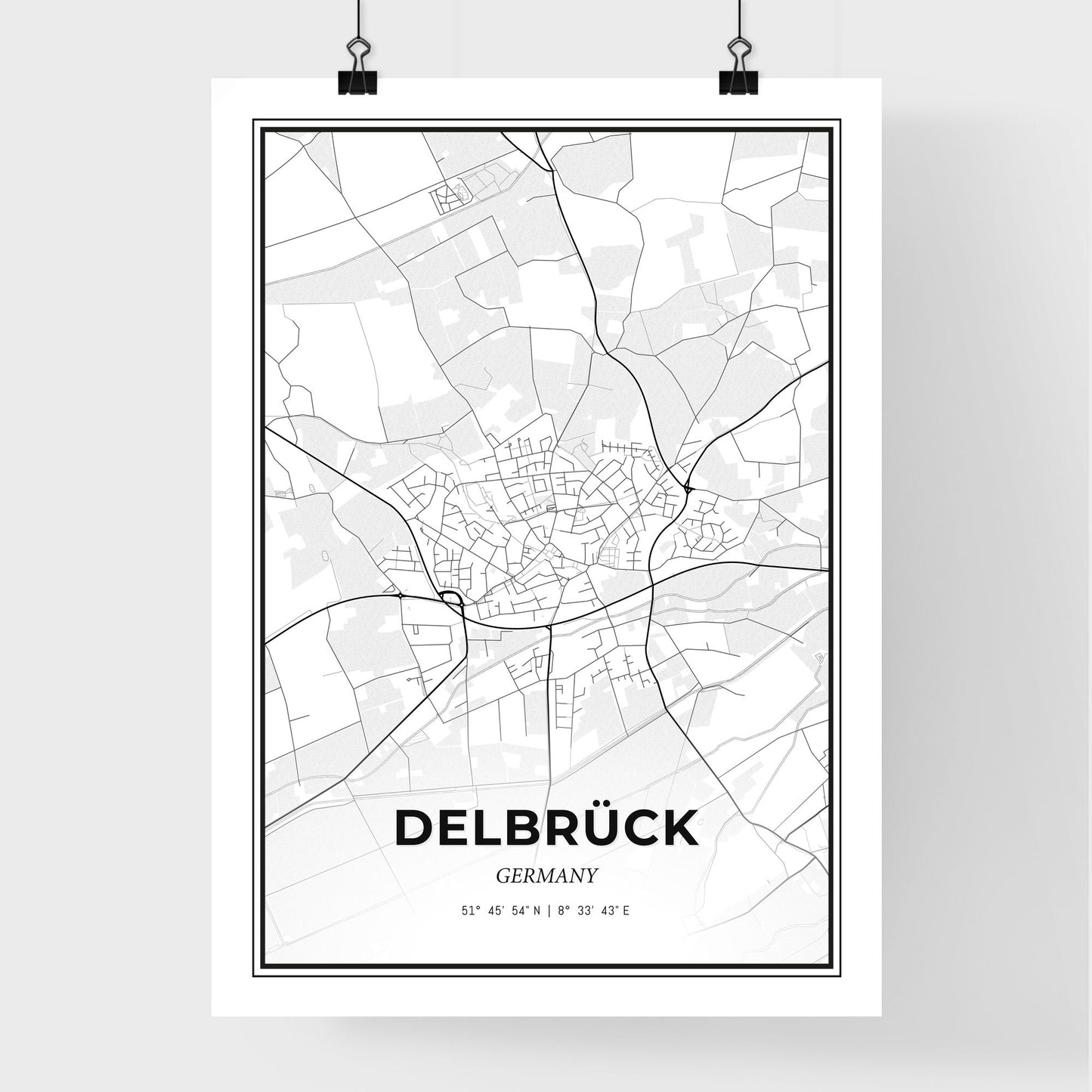 Delbruck Germany - Premium City Map Poster