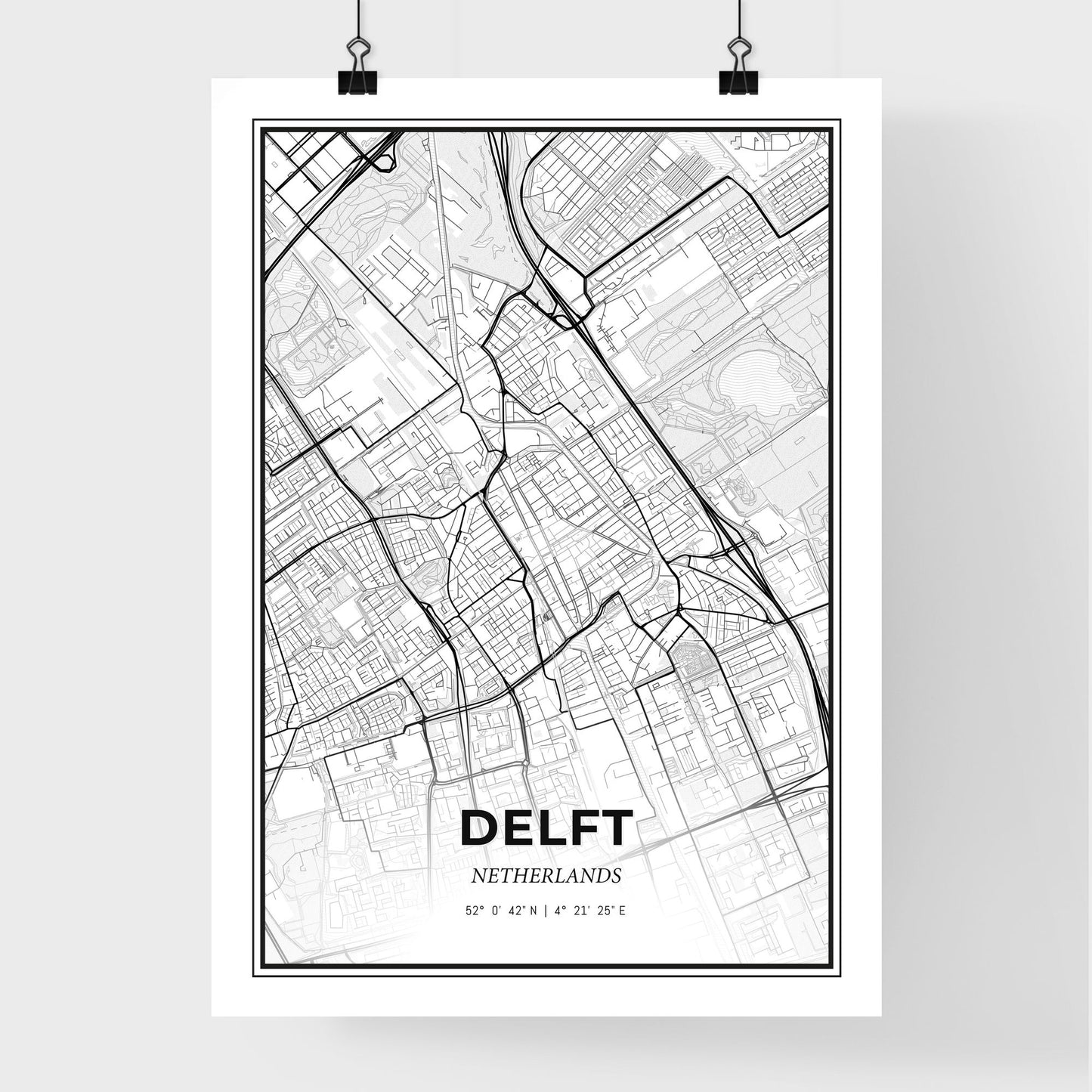  Delft Netherlands - Premium City Map Poster