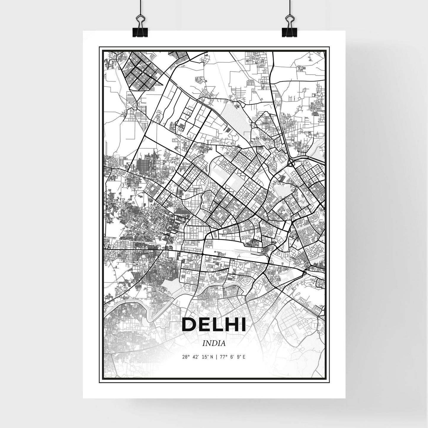 Delhi India - Premium City Map Poster