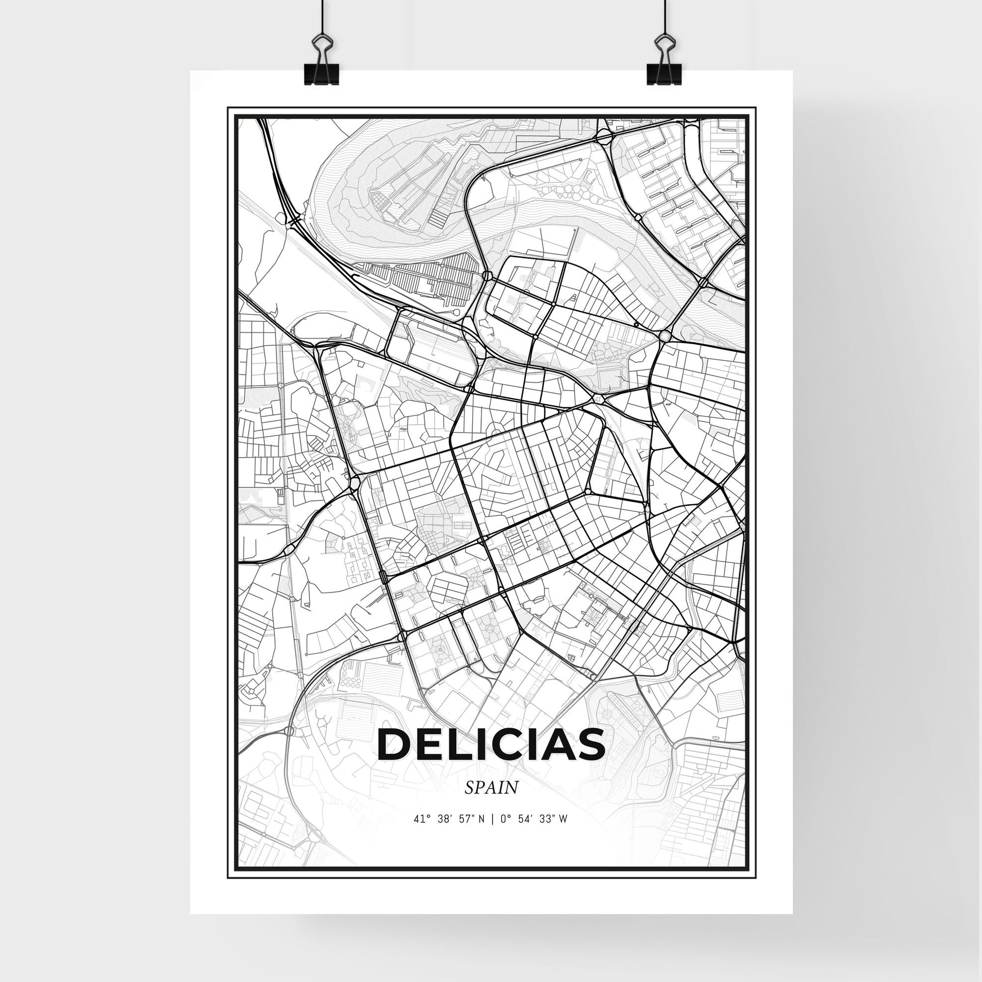 Delicias Spain - Premium City Map Poster