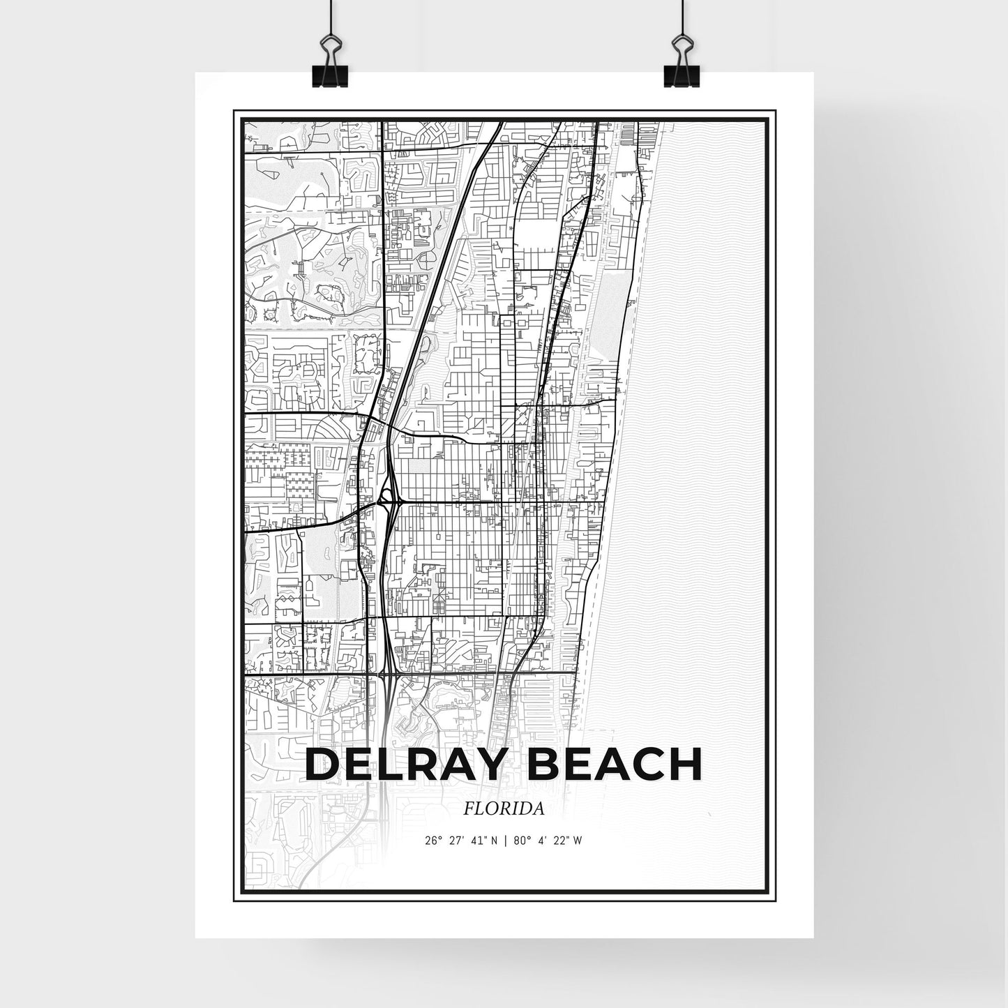 Delray Beach Florida - Premium City Map Poster