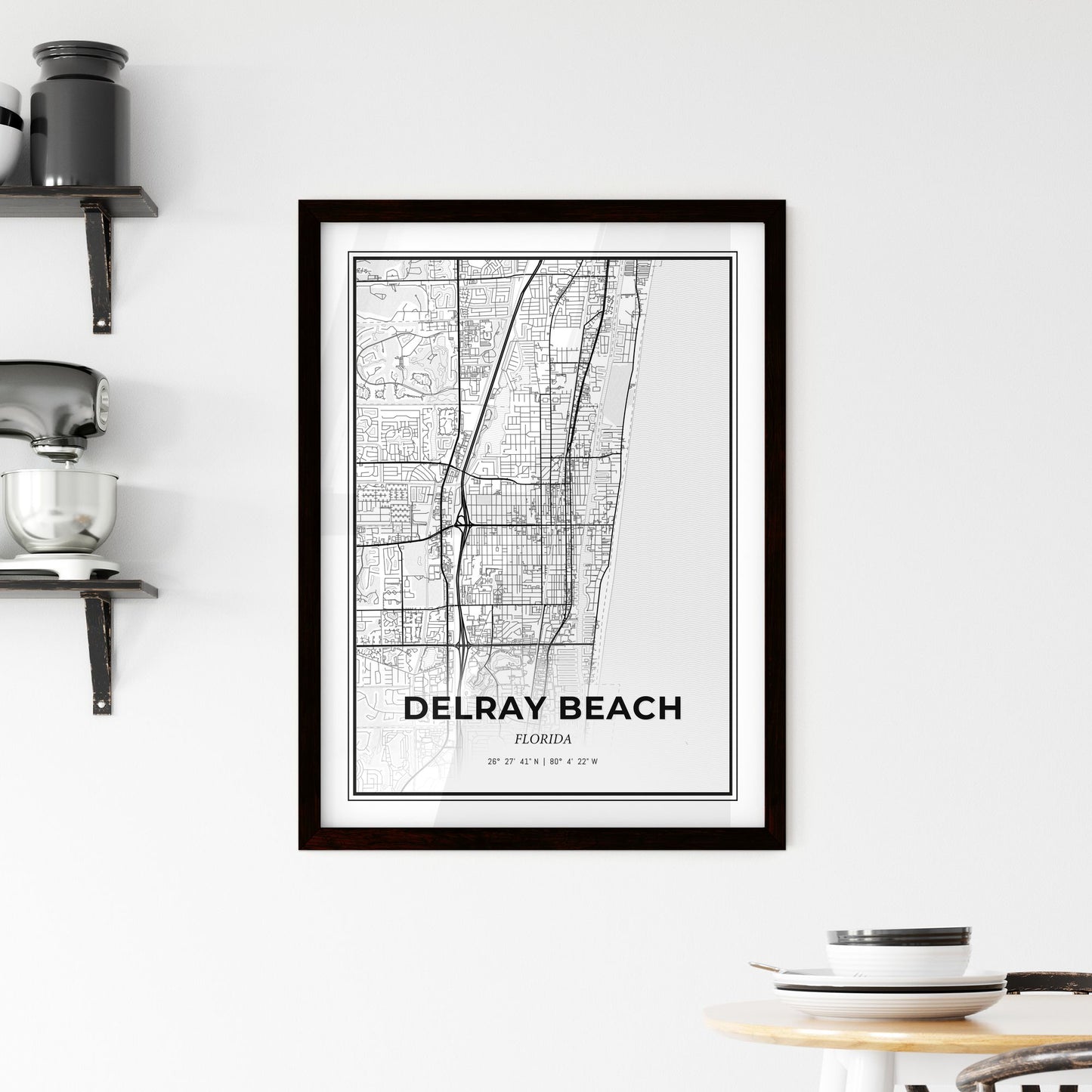 Delray Beach Florida - Minimal City Map