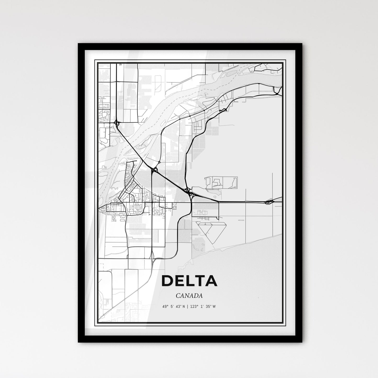 Delta Canada - Scandinavian Style City Map for Modern Home Decor