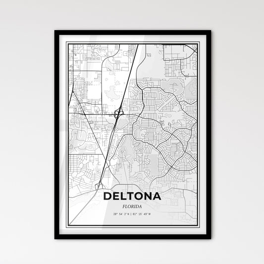 Deltona Florida - Scandinavian Style City Map for Modern Home Decor