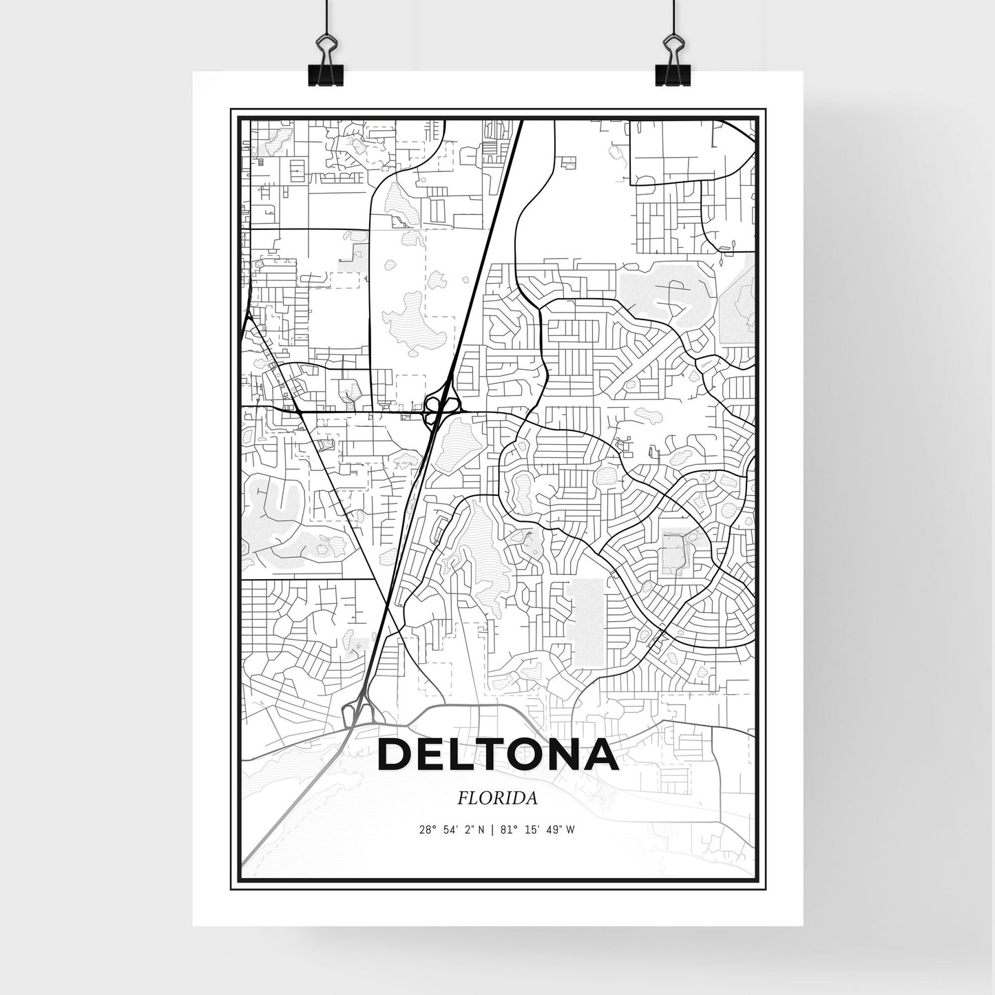 Deltona Florida - Premium City Map Poster