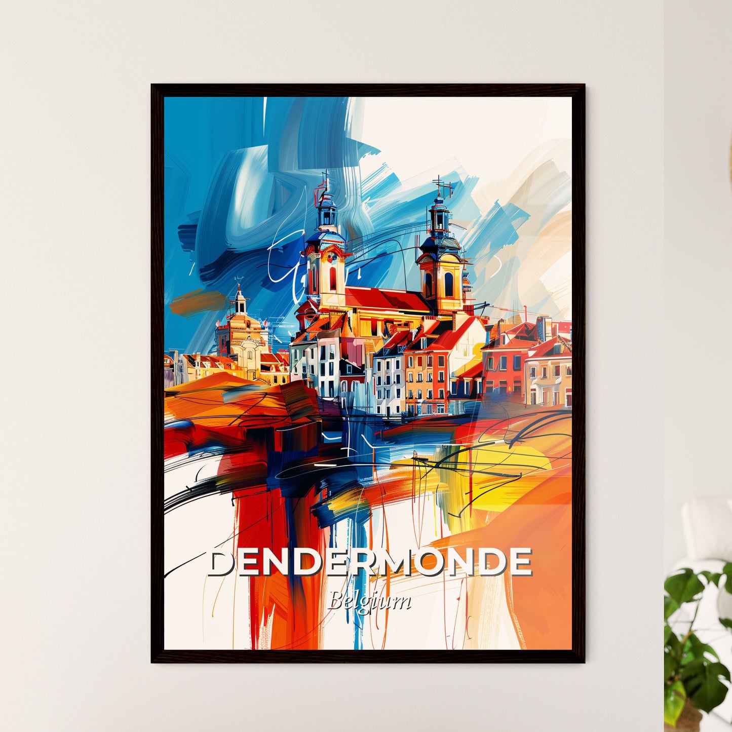 Vibrant Dendermonde , Belgium - A Painting Of A City