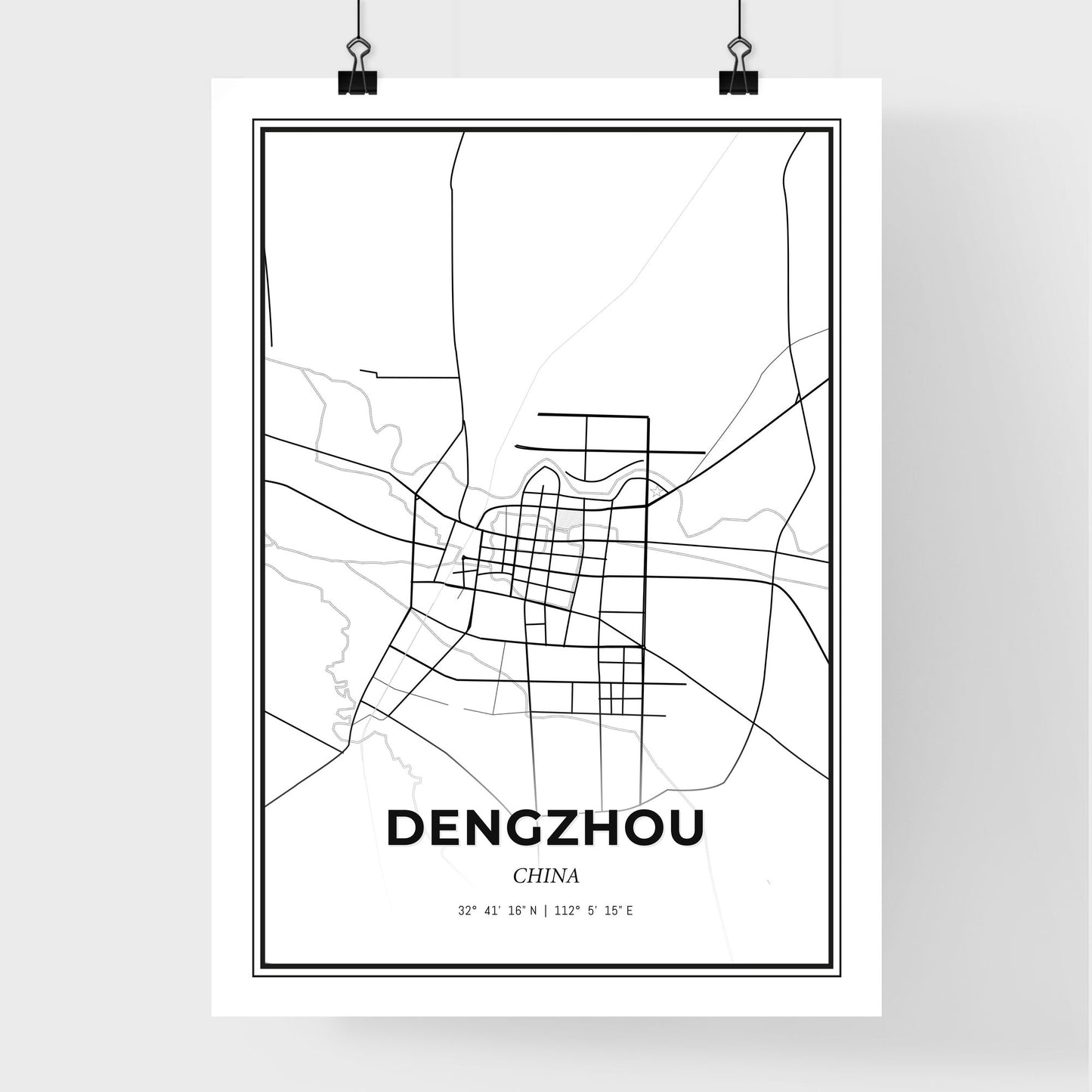 Dengzhou China - Premium City Map Poster