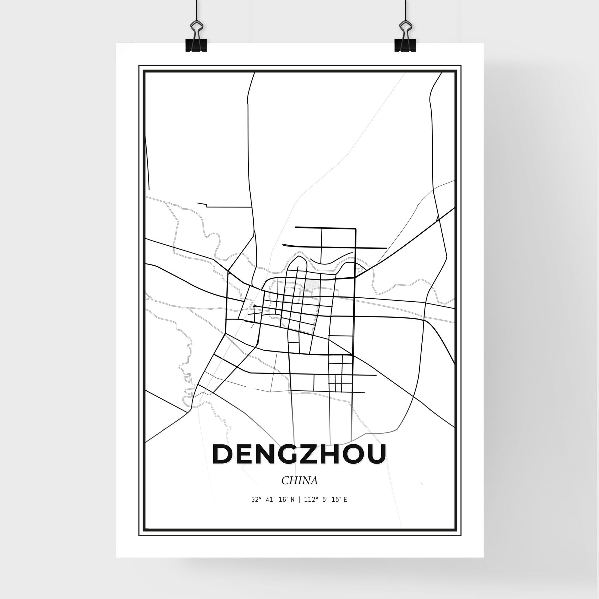 Dengzhou China - Premium City Map Poster