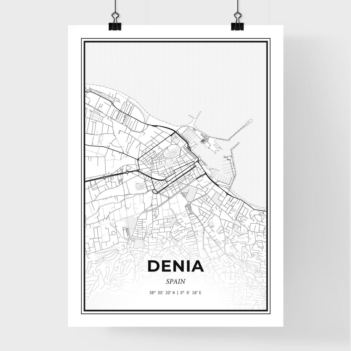 Denia Spain - Premium City Map Poster