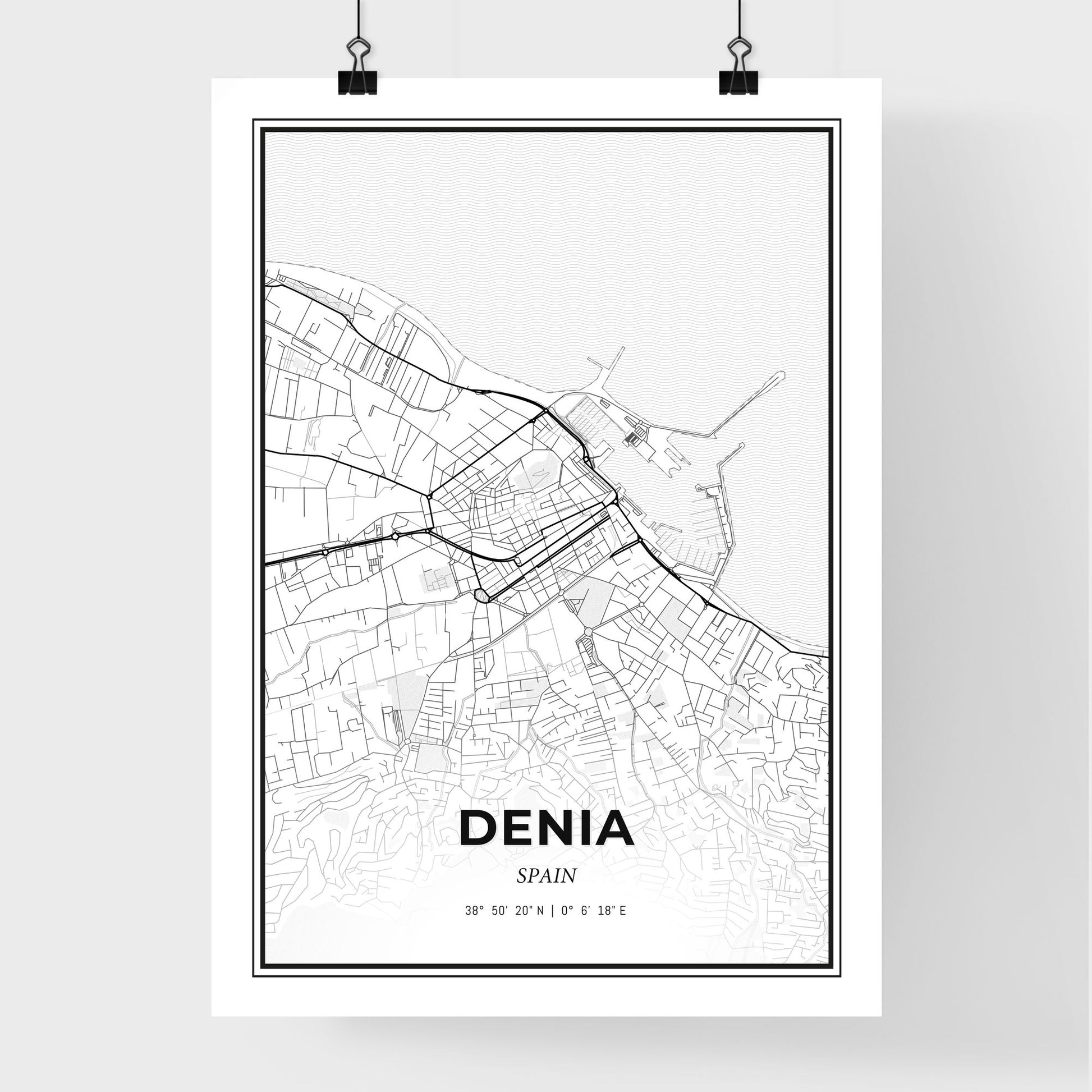 Denia Spain - Premium City Map Poster