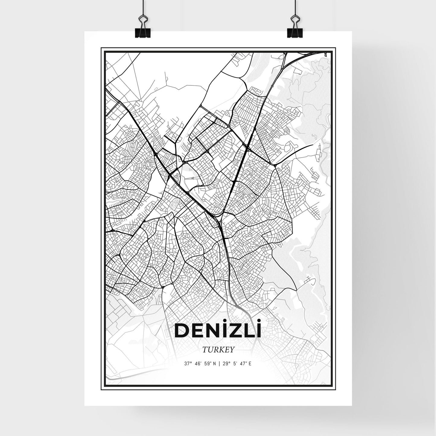 Denizli Turkey - Premium City Map Poster