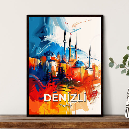 Vibrant Deni̇zli̇, Turkey - A Painting Of A City