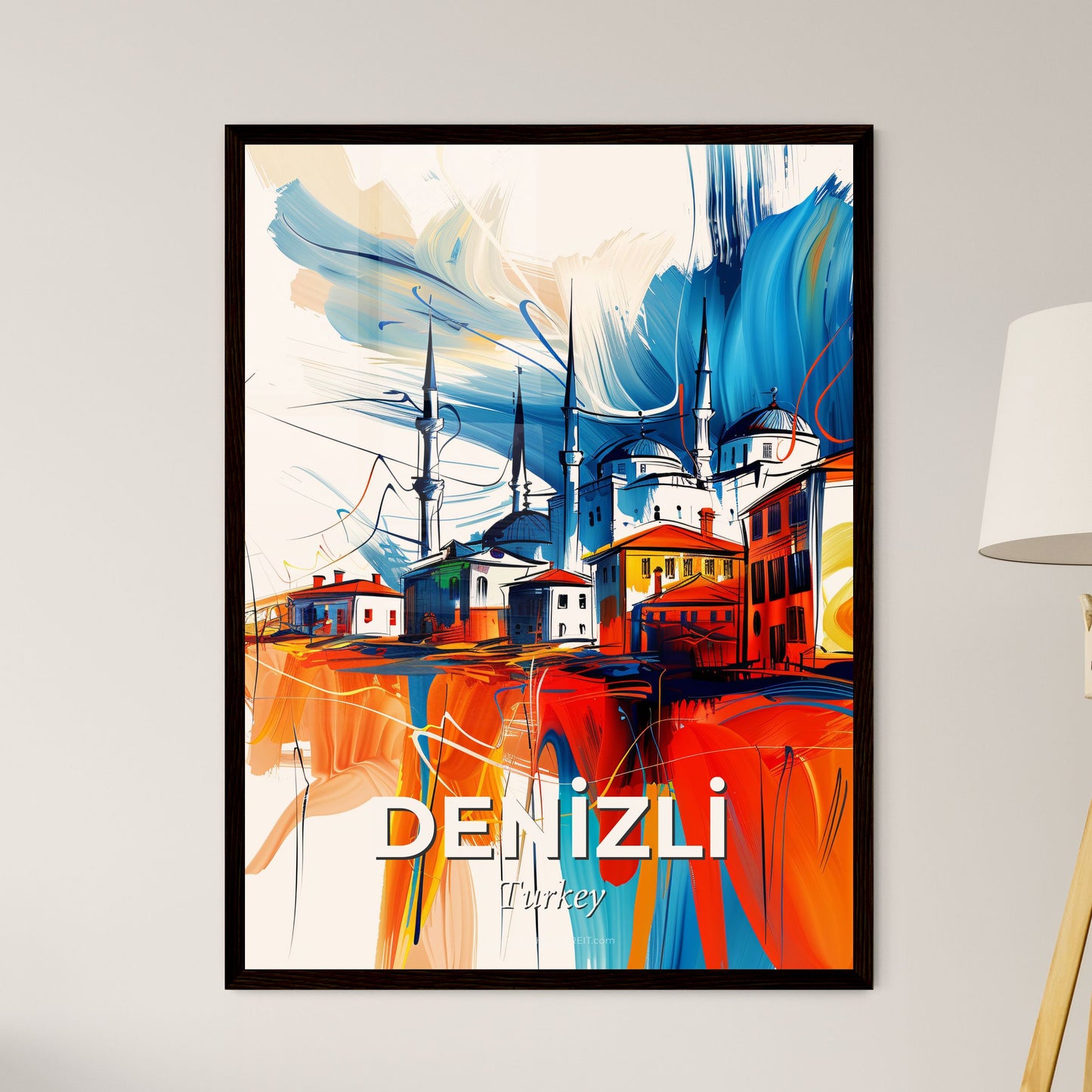 Vibrant Deni̇zli̇, Turkey - A Painting Of A City