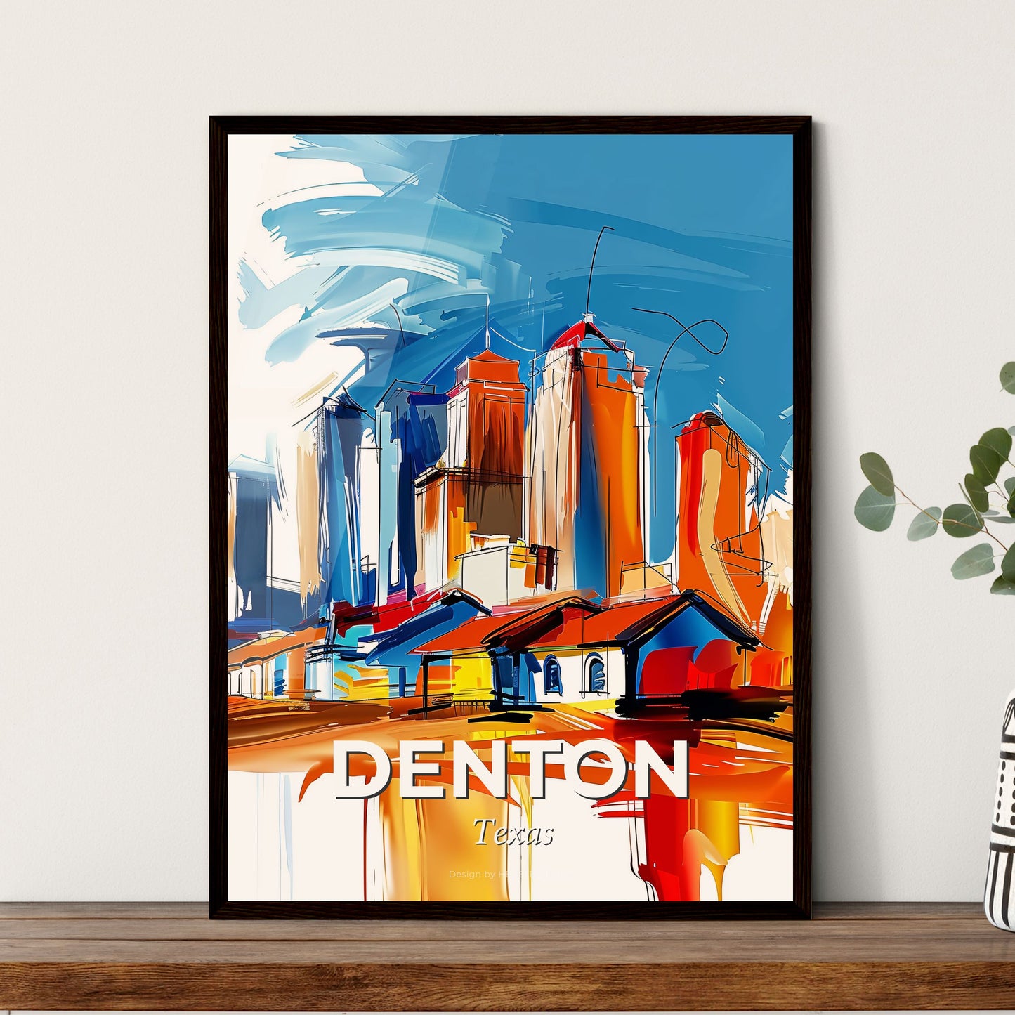 Vibrant Denton, Texas - A Painting Of A City