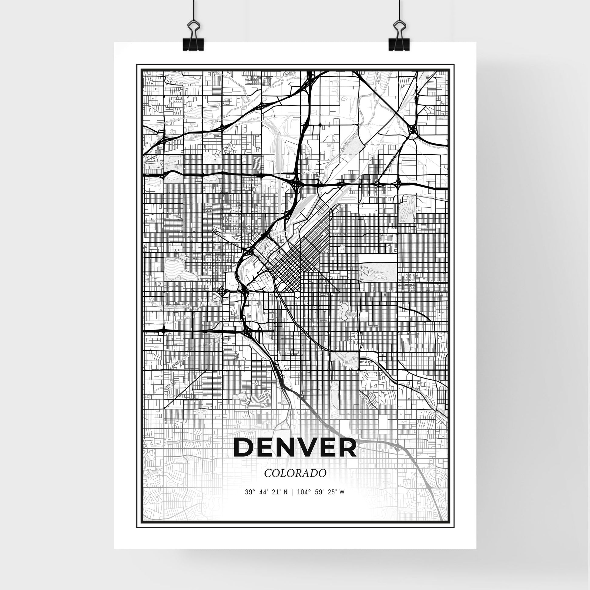 Denver Colorado - Premium City Map Poster