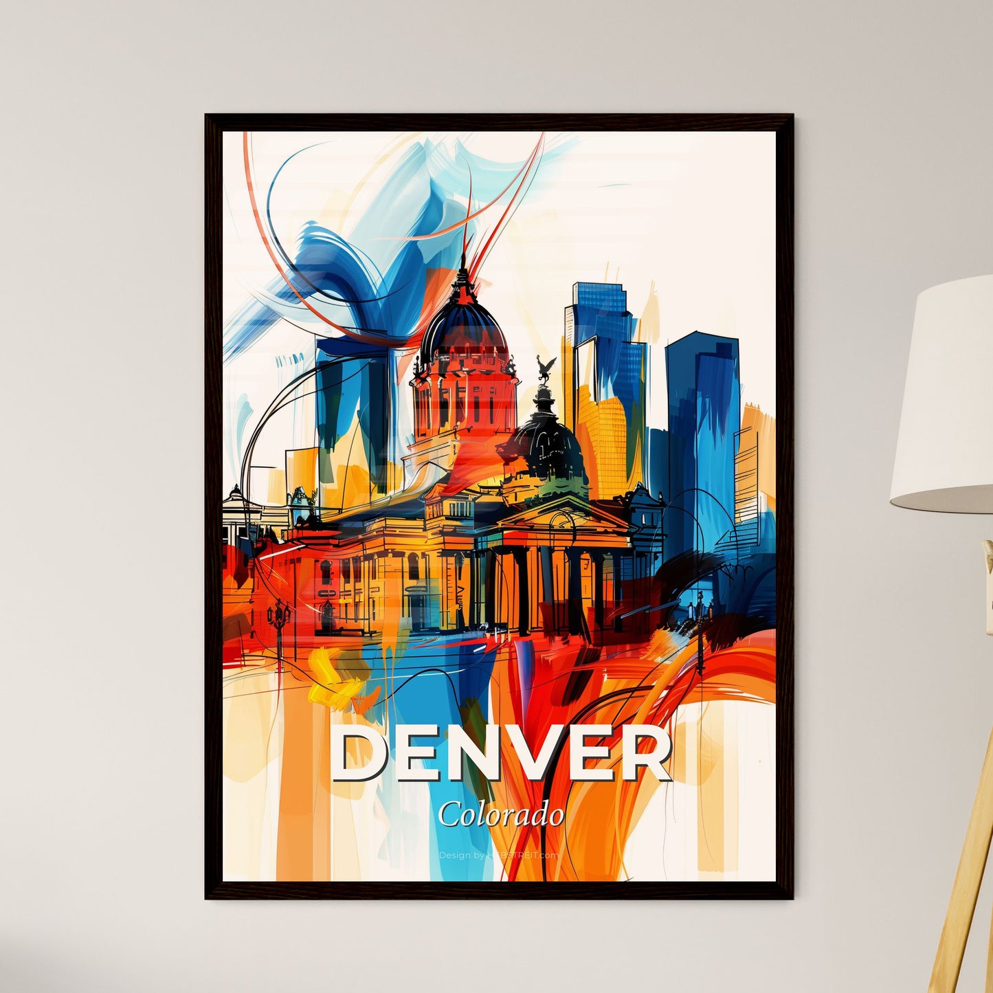 Vibrant Denver, Colorado - A Colorful Painting Of A City