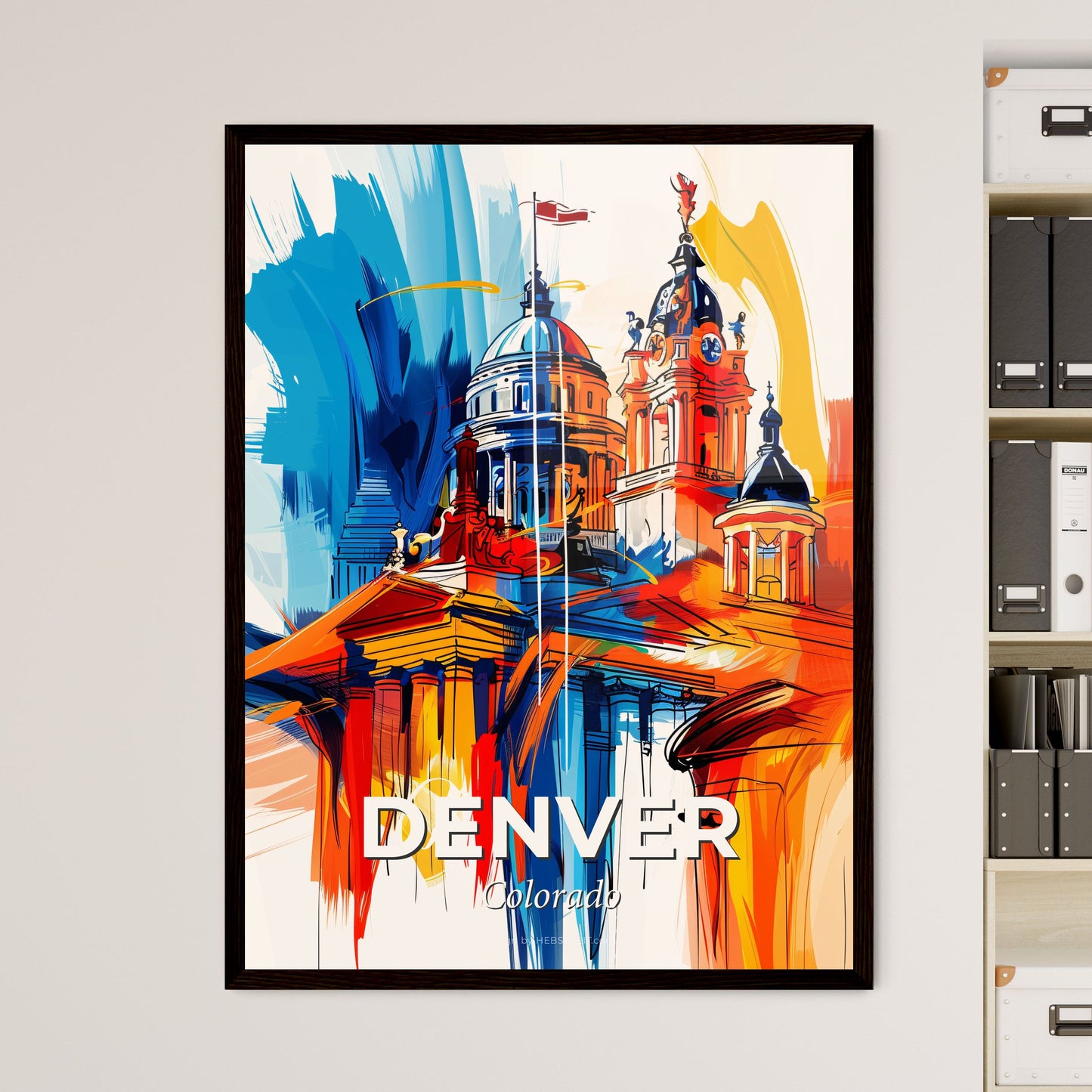 Vibrant Denver, Colorado - A Colorful Painting Of A Building