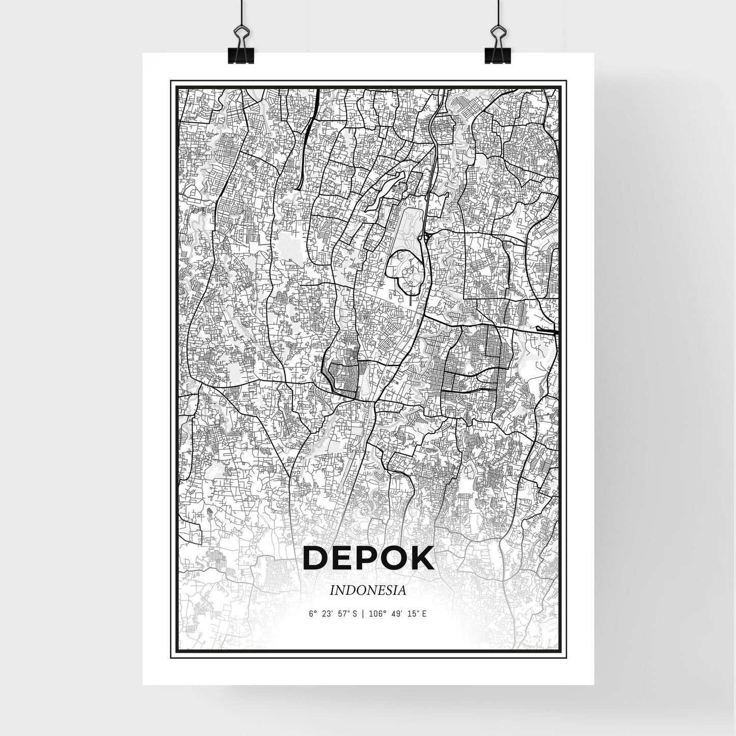 Depok Indonesia - Premium City Map Poster