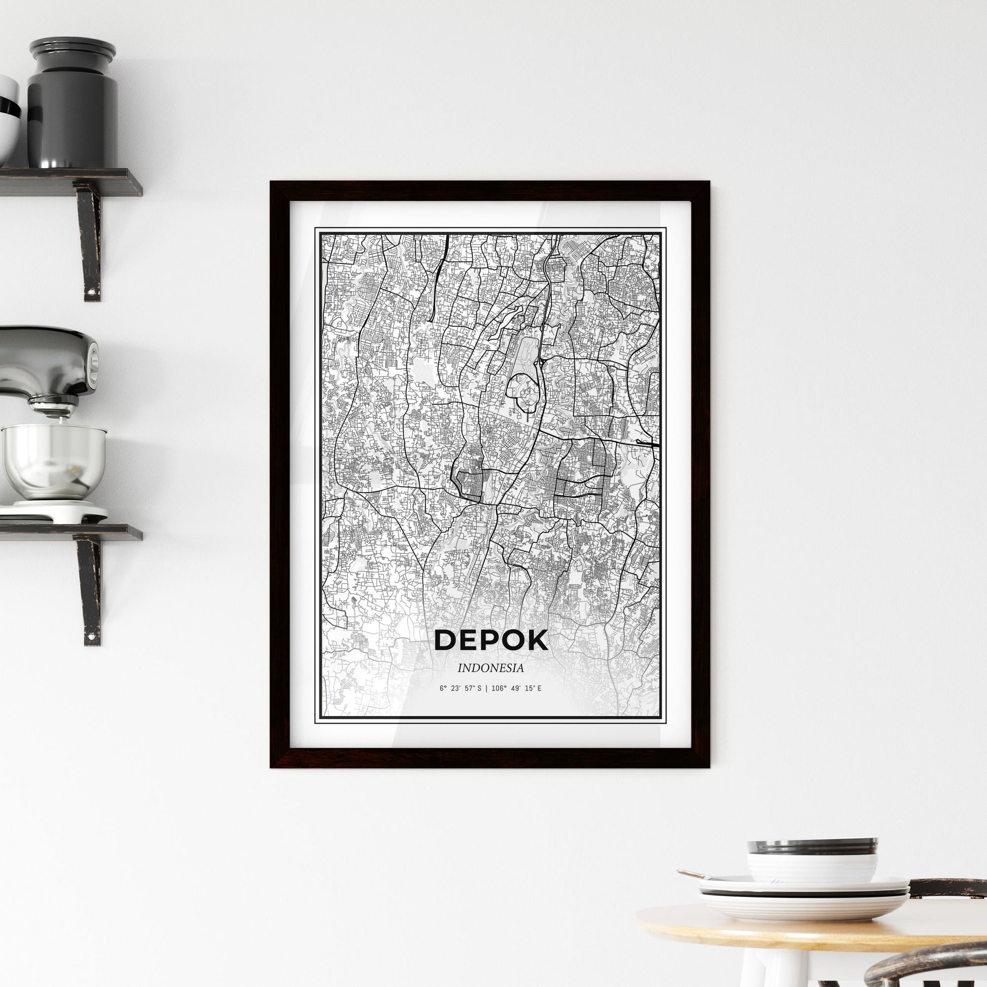 Depok Indonesia - Minimal City Map