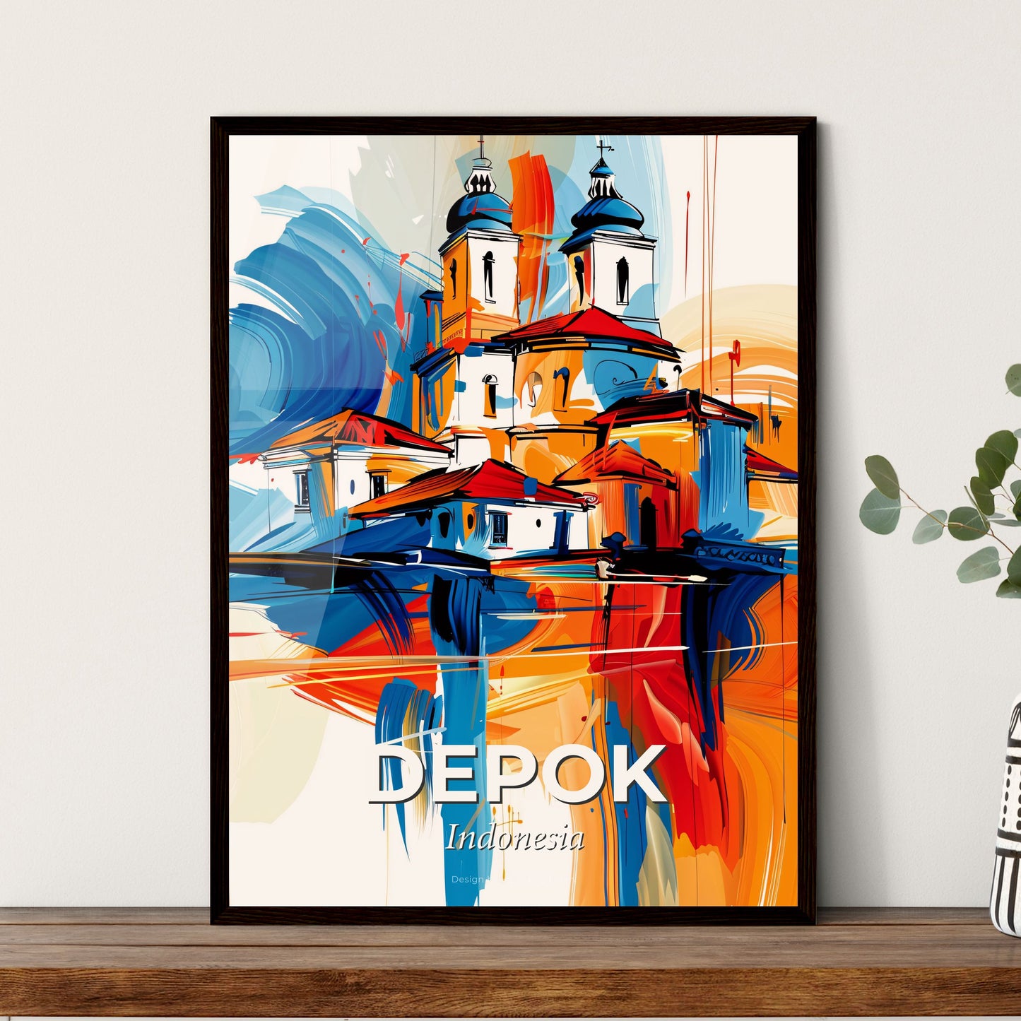 Vibrant Depok, Indonesia - A Painting Of A Building