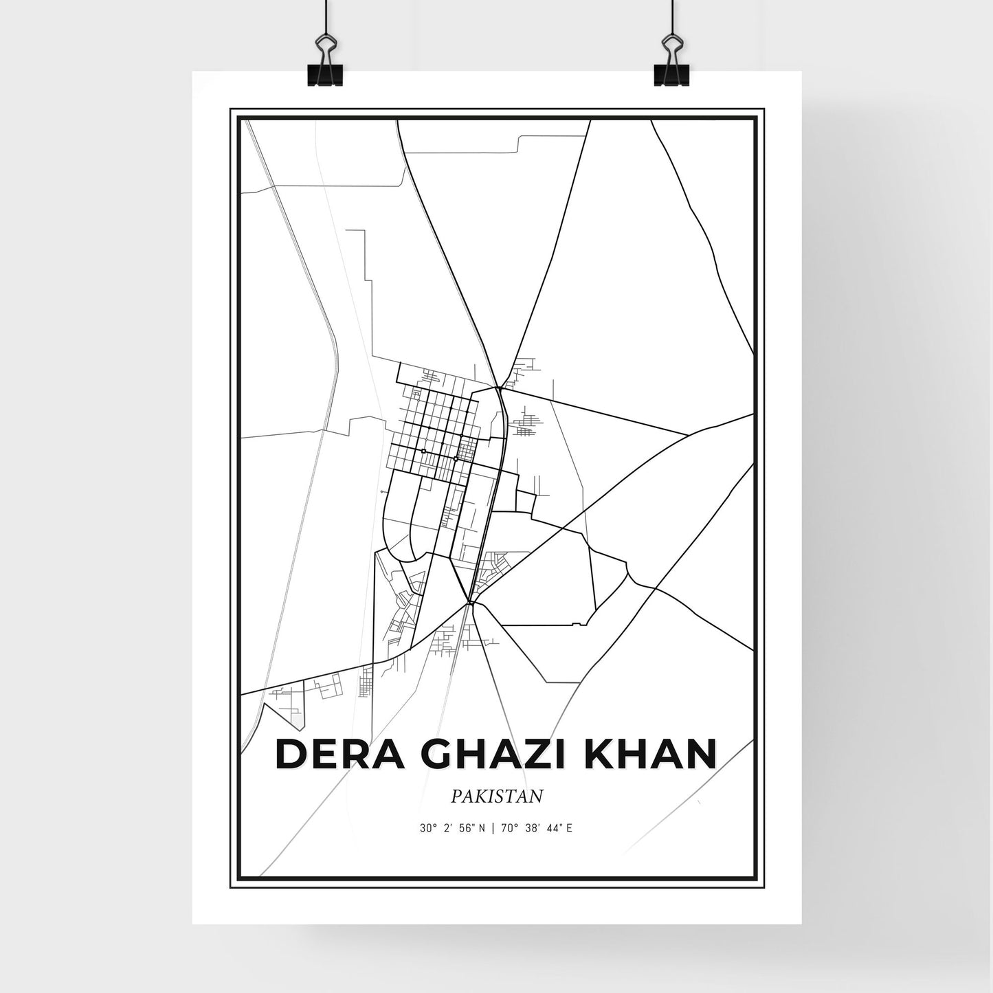 Dera Ghazi Khan Pakistan - Premium City Map Poster