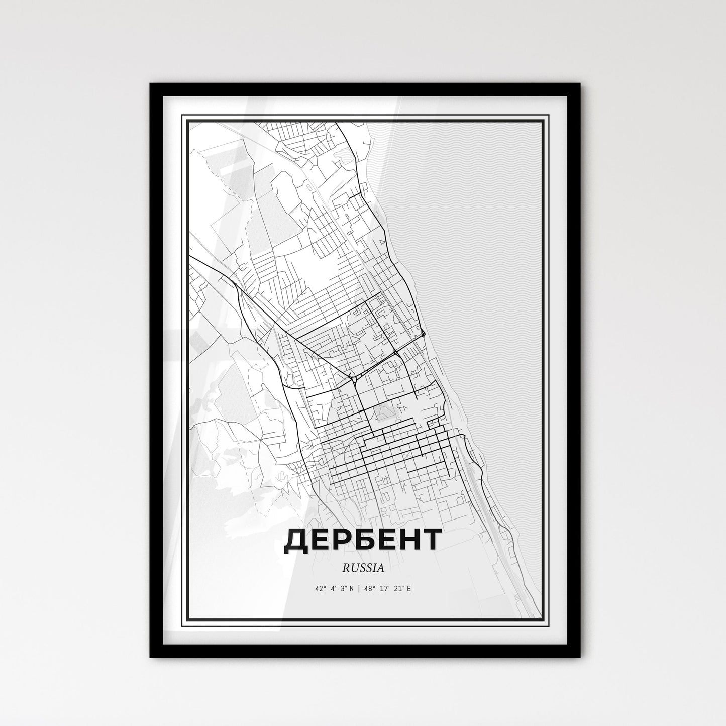 Derbent Russia - Scandinavian Style City Map for Modern Home Decor