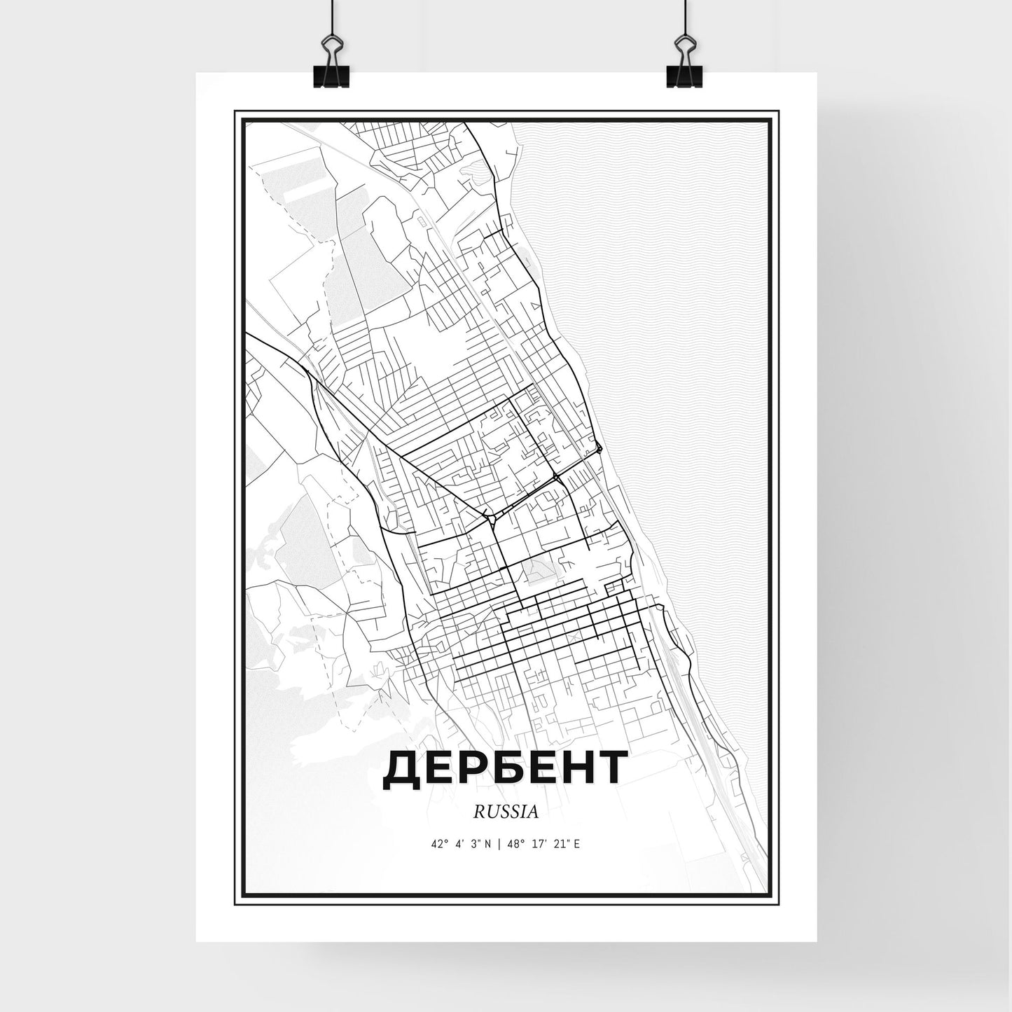 Derbent Russia - Premium City Map Poster