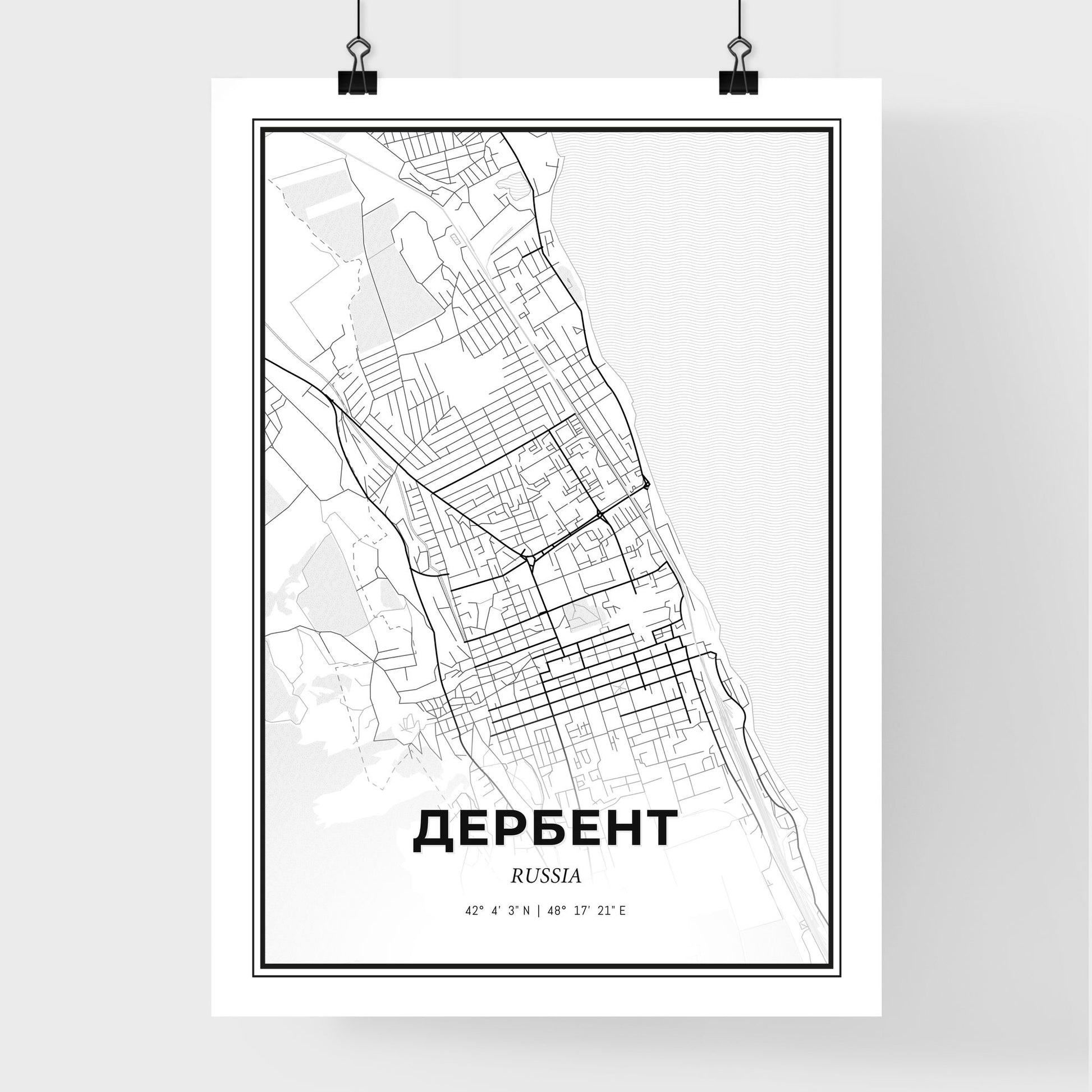 Derbent Russia - Premium City Map Poster