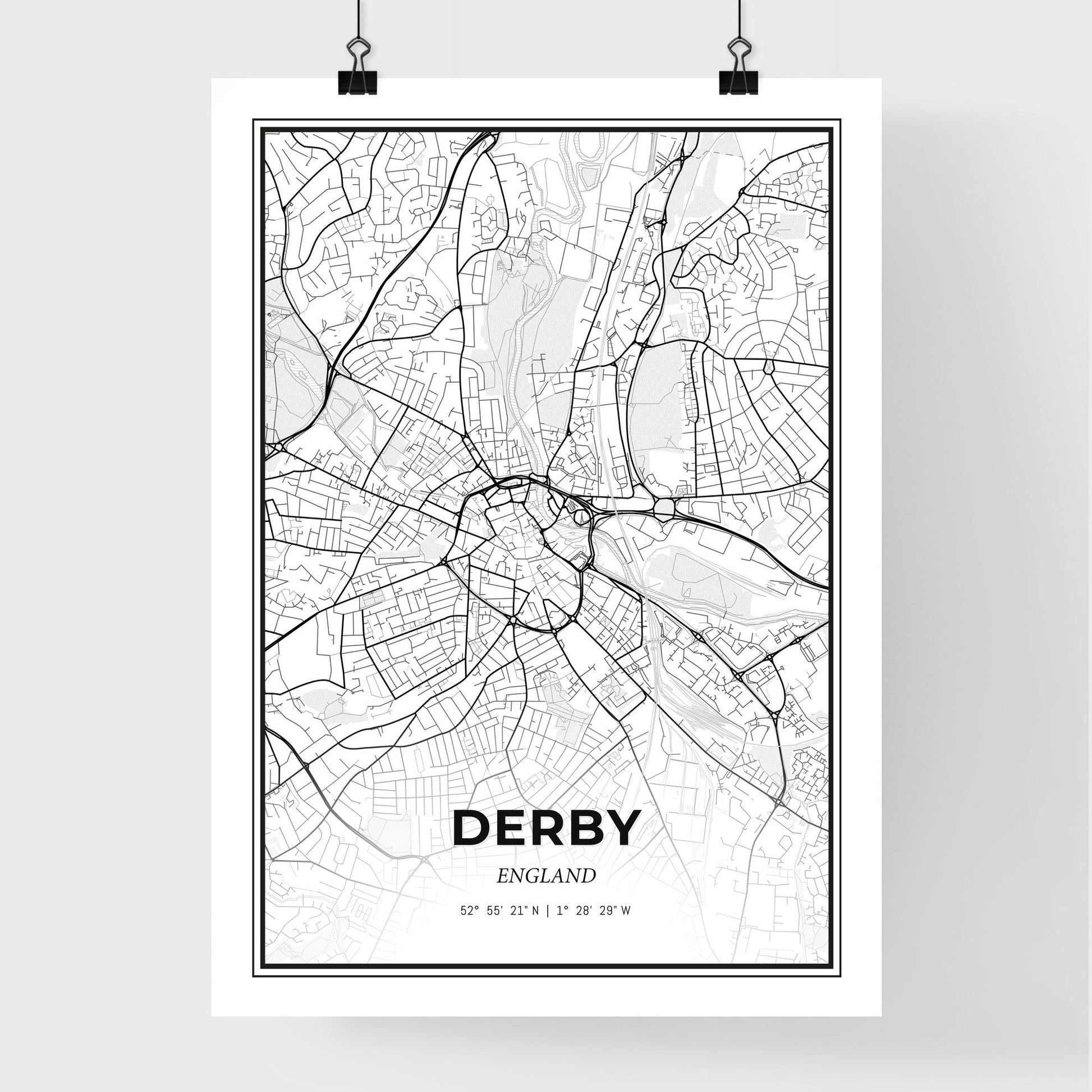 Derby England - Premium City Map Poster