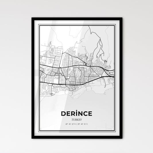 Derince Turkey - Scandinavian Style City Map for Modern Home Decor