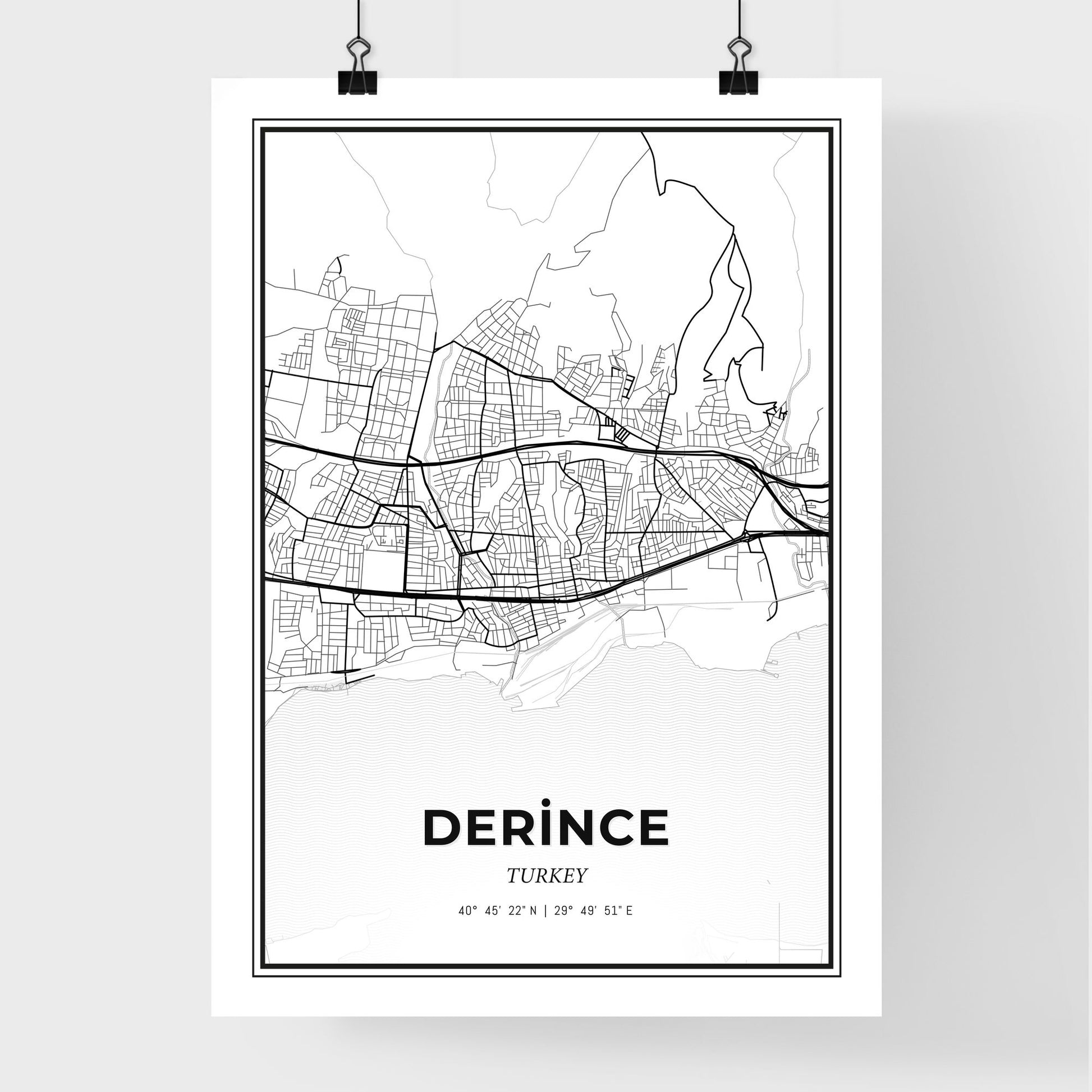 Derince Turkey - Premium City Map Poster