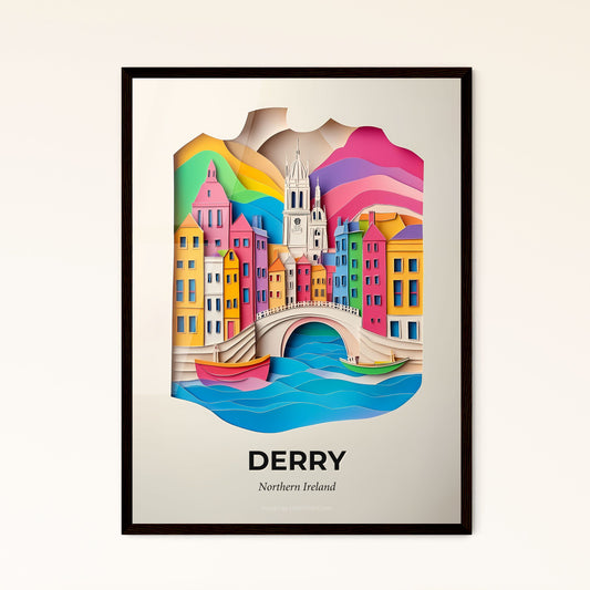 Vivid Derry, Northern Ireland - a paper cut of a city with a bridge