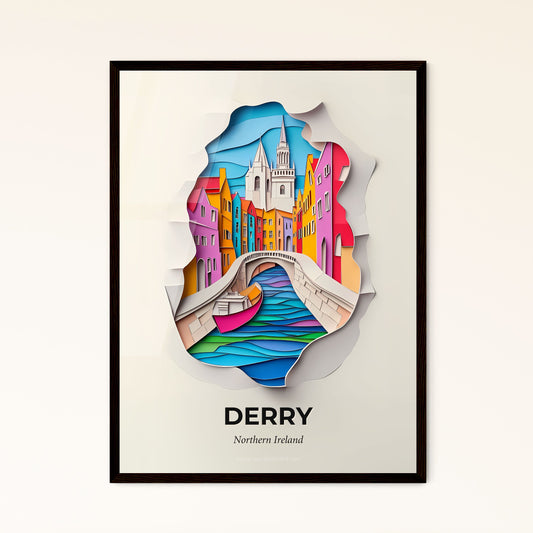 Vivid Derry, Northern Ireland - a paper cut of a city with a bridge