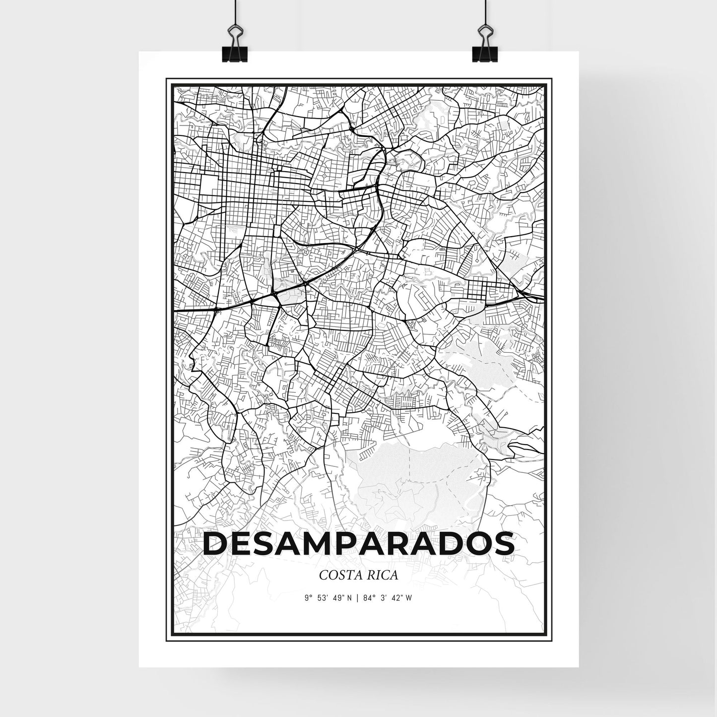 Desamparados Costa Rica - Premium City Map Poster