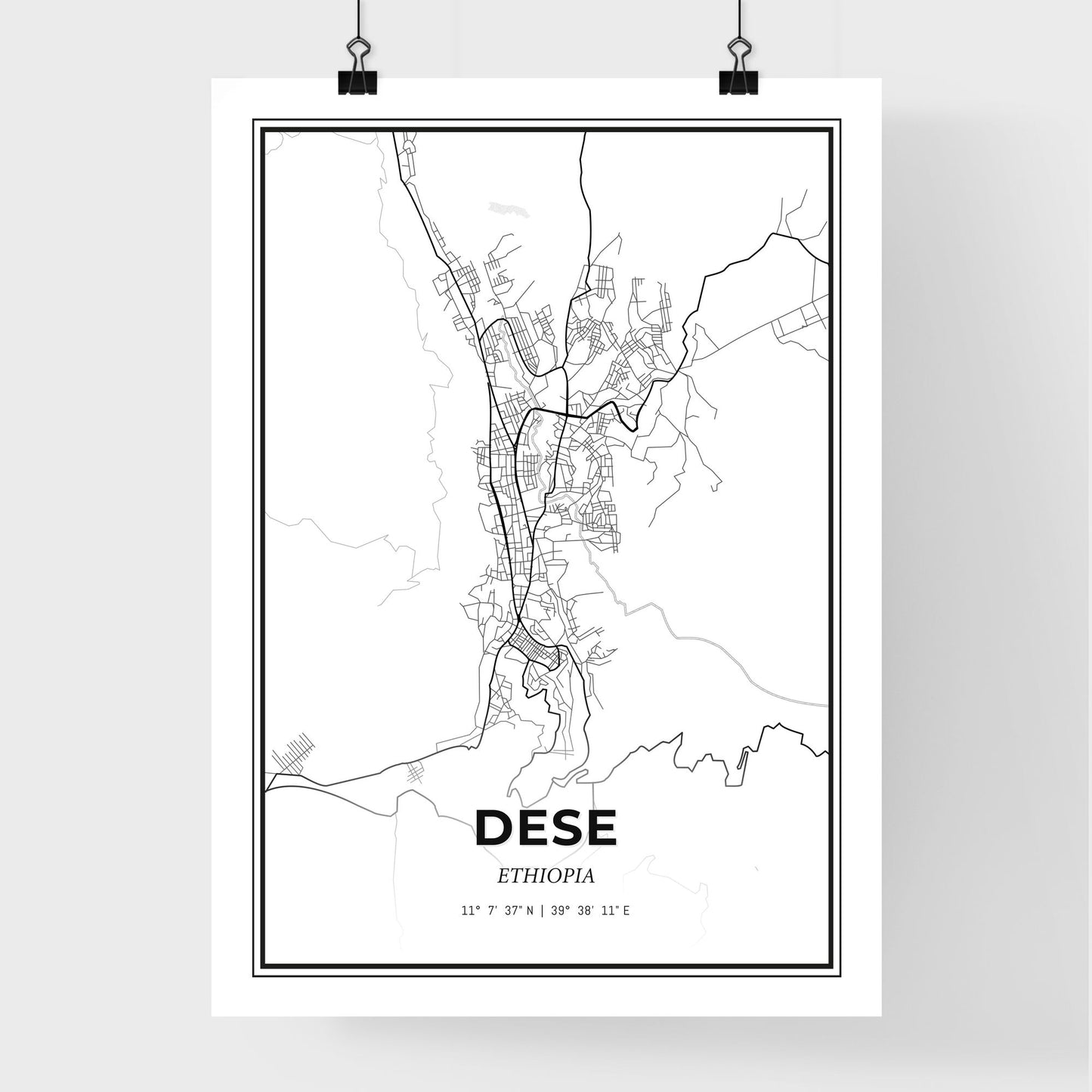 Dese Ethiopia - Premium City Map Poster