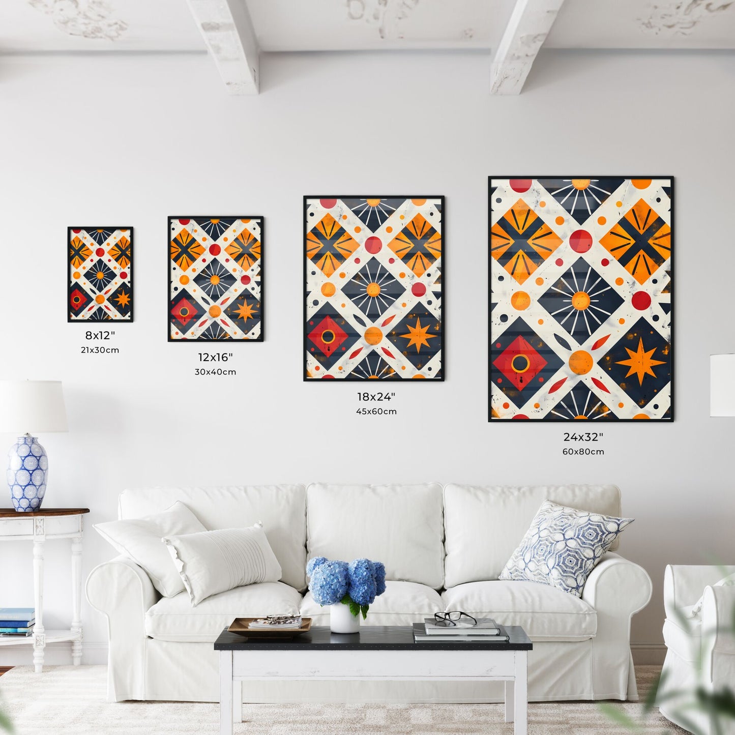 Afro Futuristic Tribal Monochrome Pattern: Vibrant Geometric Artwork in Black and White Default Title