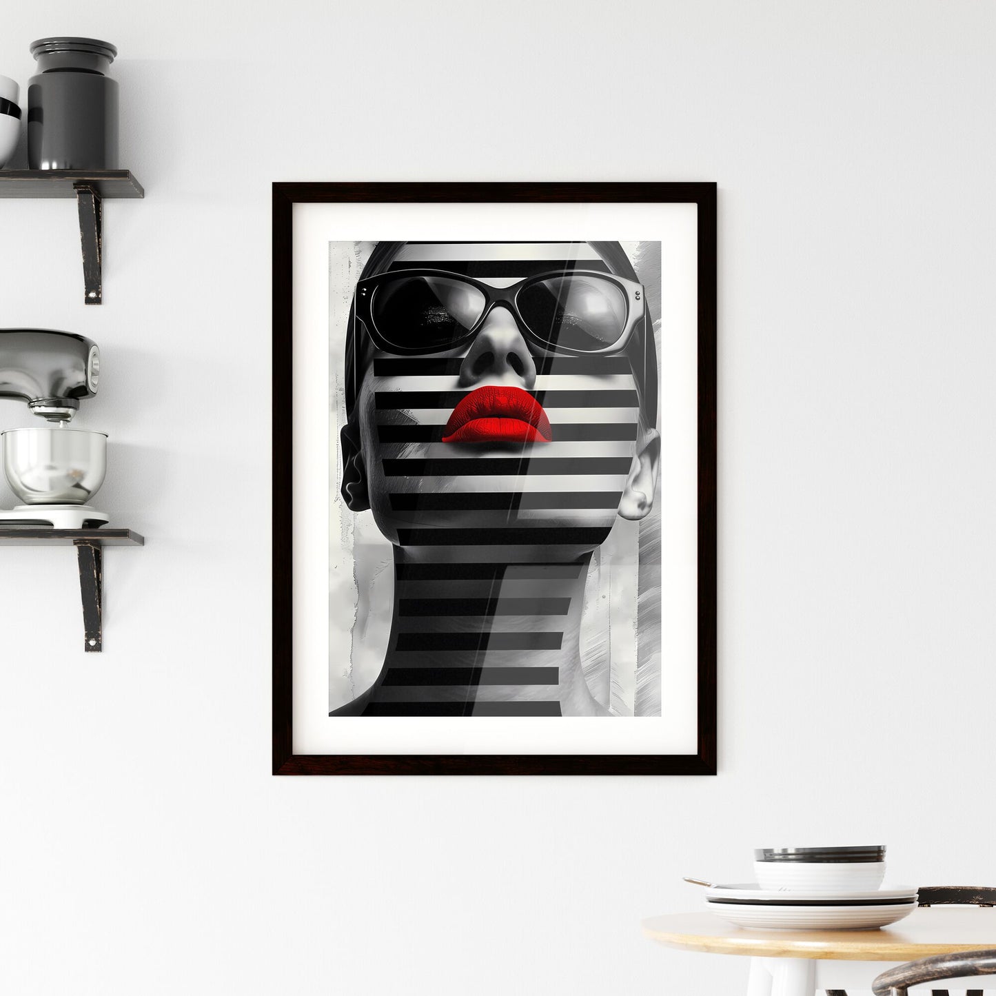 Striped Minimalist Masterpiece: Striking Black and White Artwork for Timeless Style and Elegance Default Title